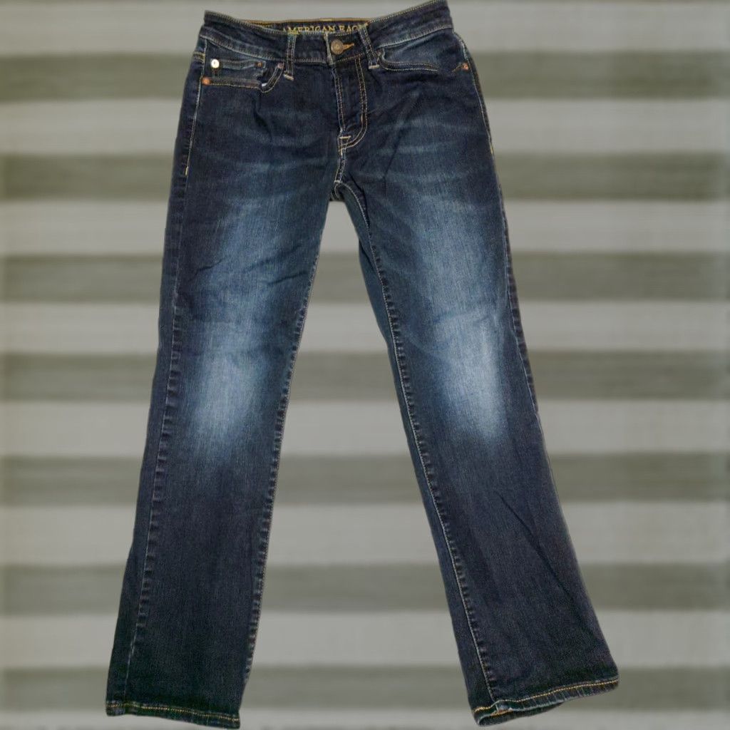 American Eagle Outfitters American Eagle Outfitters Extreme Flex 4 Slim Straight Jeans Mens 26x28 Blue Denim 5-Pocket Distressed Stretch Slim N/A USA 90s Grunge Mens Size US 26 / EU 42 - 1 Thumbnail