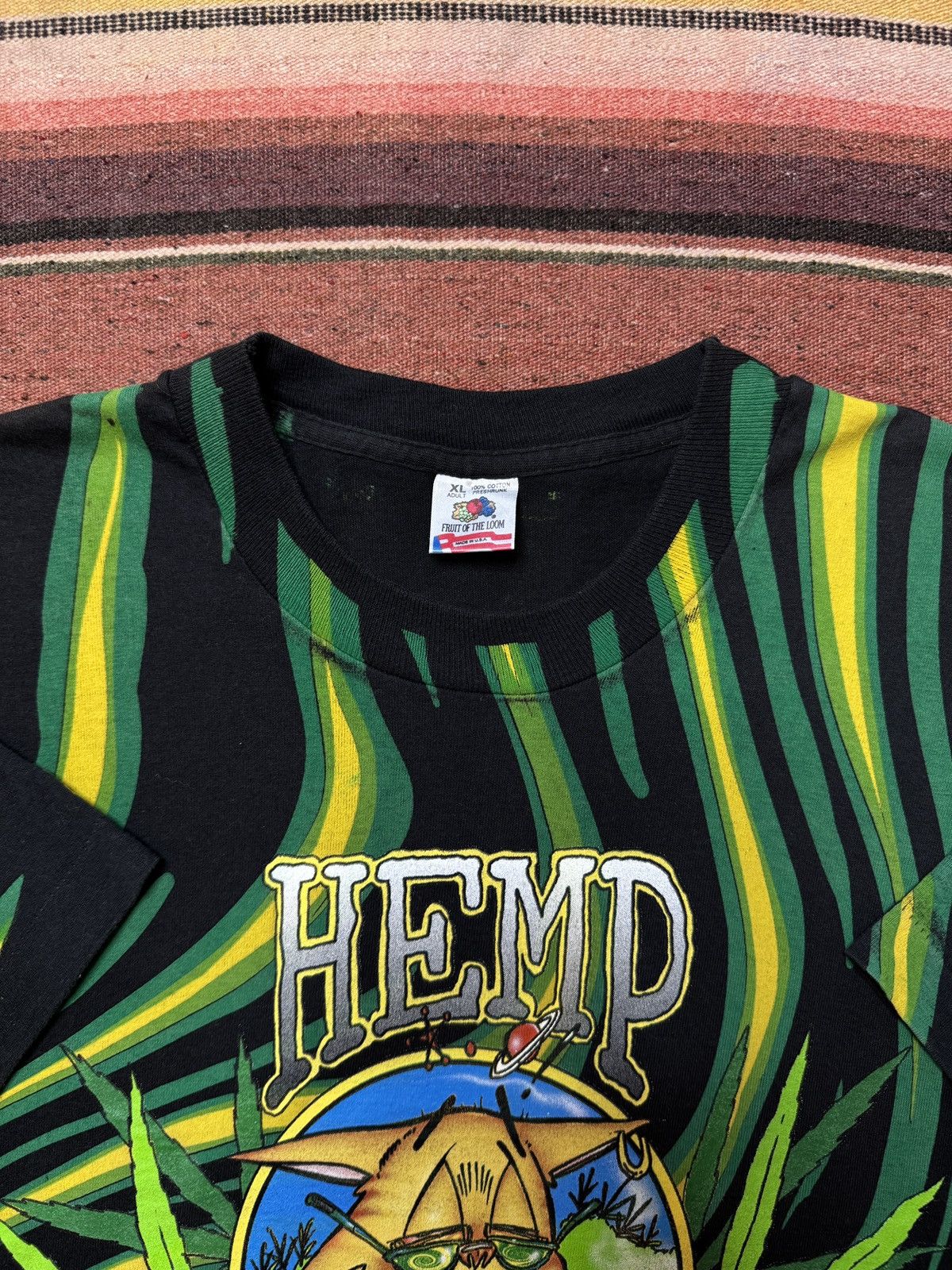 Vintage Vintage 1995 Hemp Kat AOP Tee Shirt Size US XL / EU 56 / 4 - 3 Thumbnail