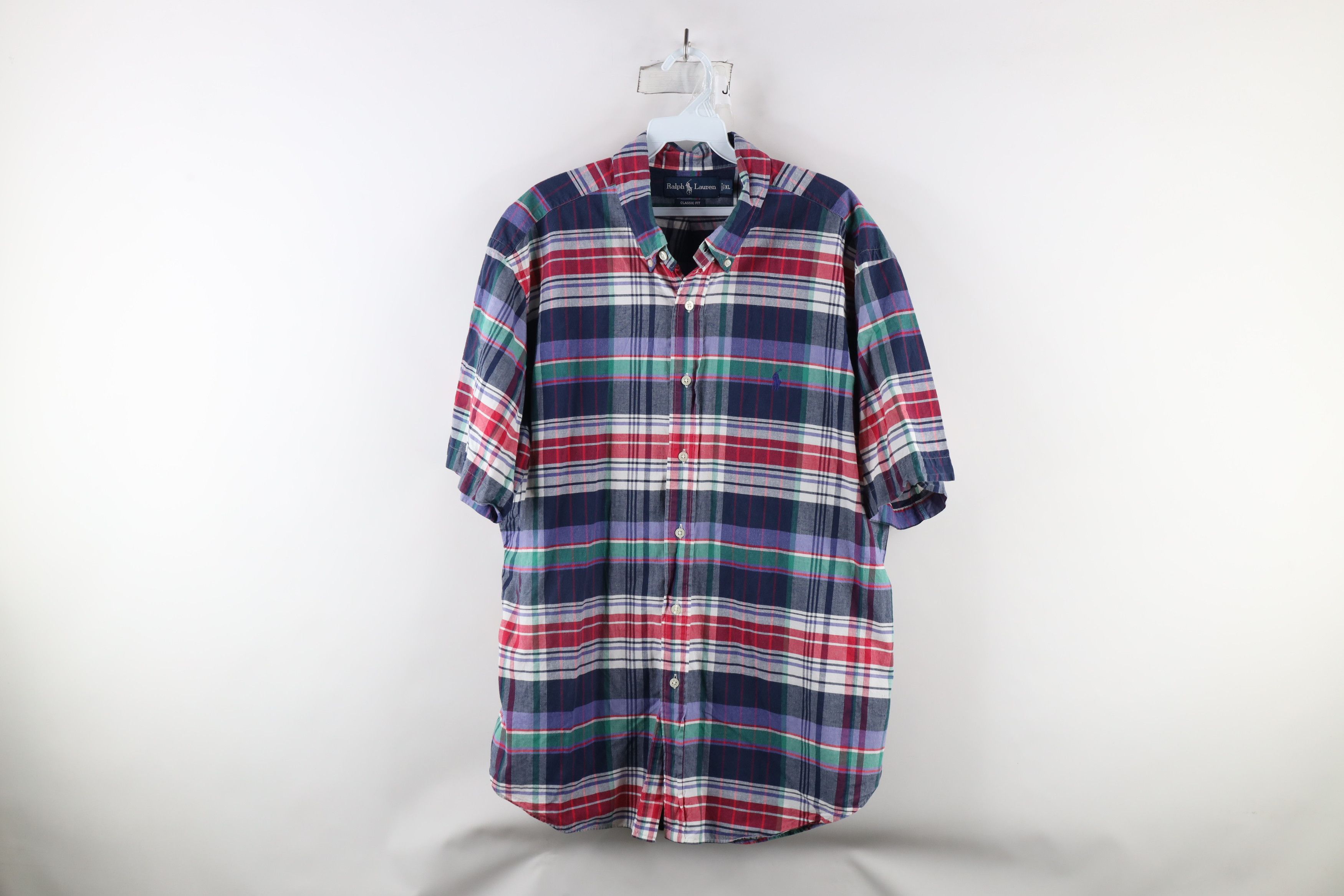 Ralph Lauren × Vintage Vintage 90s Ralph Lauren Short Sleeve Collared Button Shirt Size US XL / EU 56 / 4 - 1 Thumbnail