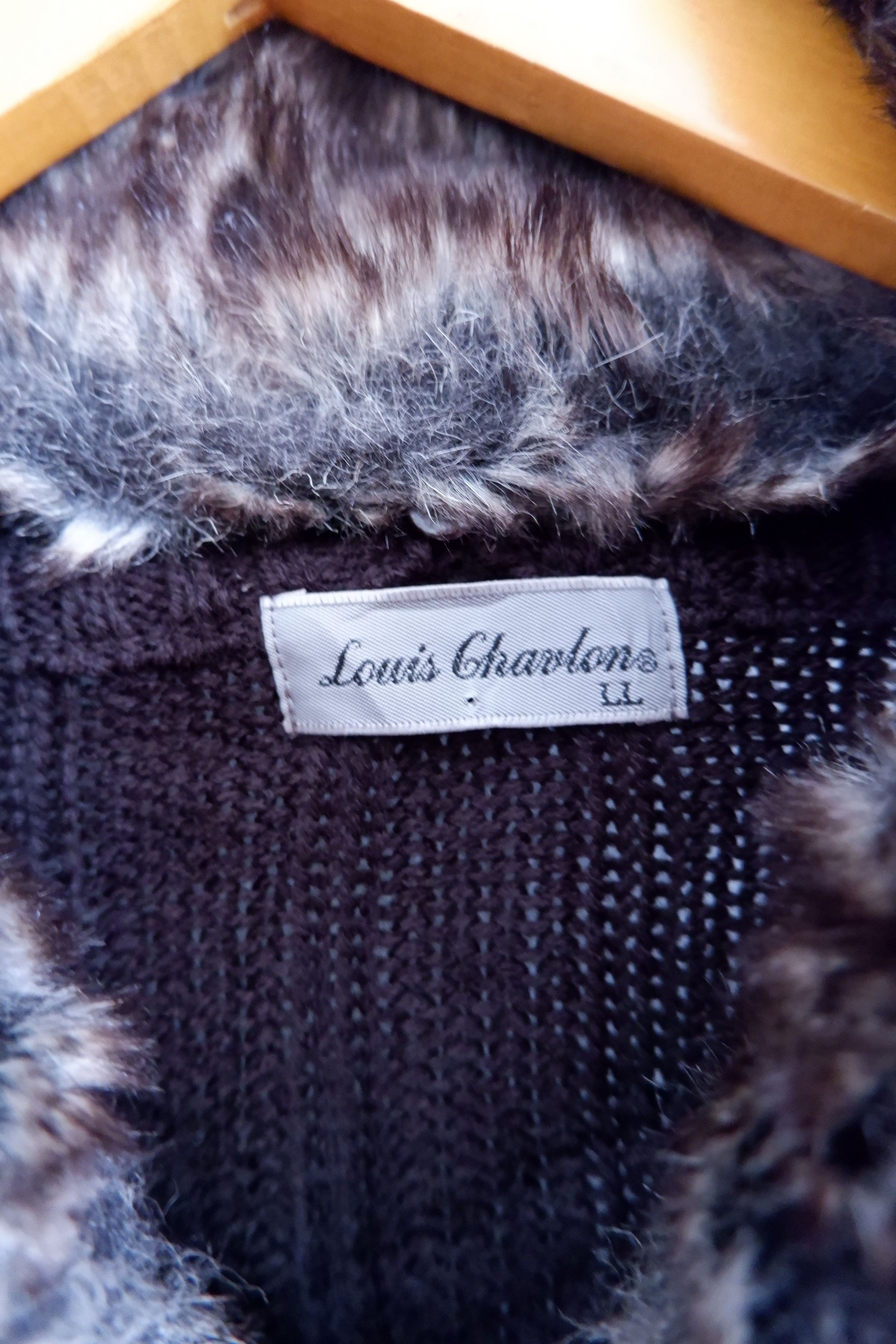 If Six Was Nine Vintage Louis Chavlon Fur Neck Knitted Zip Size US L / EU 52-54 / 3 - 8 Thumbnail