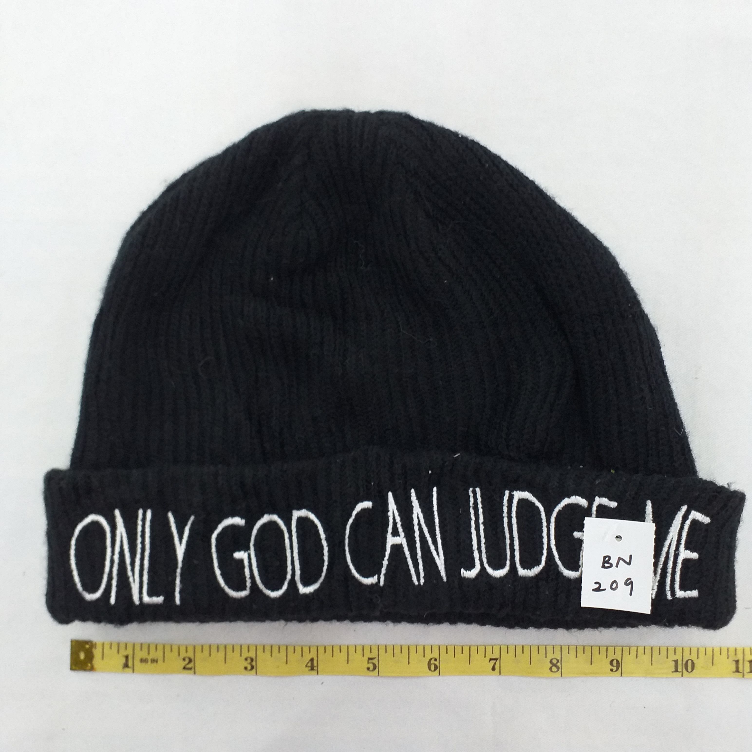 Japanese Brand Only God Can Judge Me Embroidery Snow Cap Hat Beanie -BN209 Size ONE SIZE - 3 Thumbnail