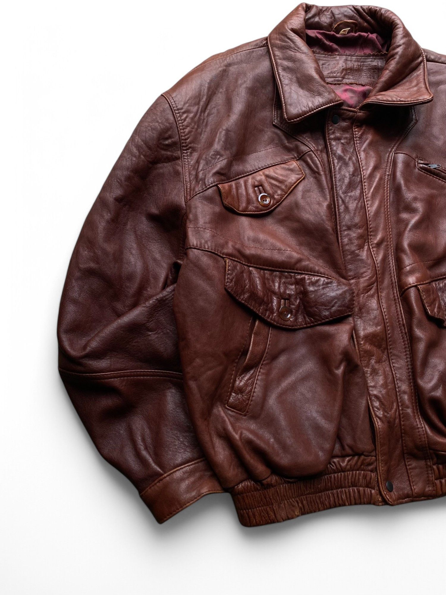 Genuine Leather Vintage Leather jacket Bomber Basic Element Size US XL / EU 56 / 4 - 5 Thumbnail