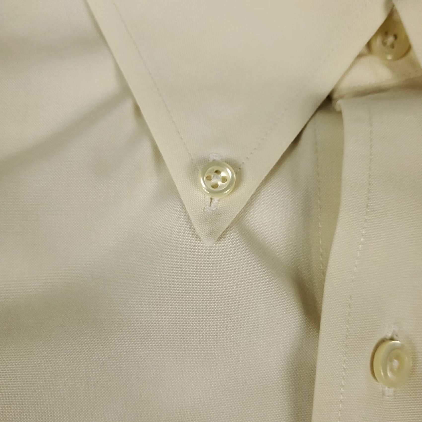 Brooks Brothers Brooks Brothers Shirt Mens 16.5 Ivory Slim Fit Dress Button Up Long Sleeve Size 46R - 3 Thumbnail