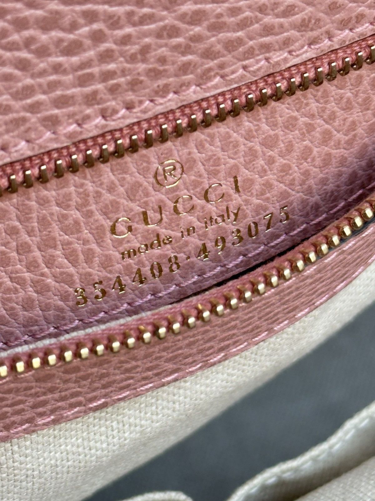 Gucci Gucci Swing Leather Light Rose Leather Tote Luxury Bag Size ONE SIZE - 18 Thumbnail