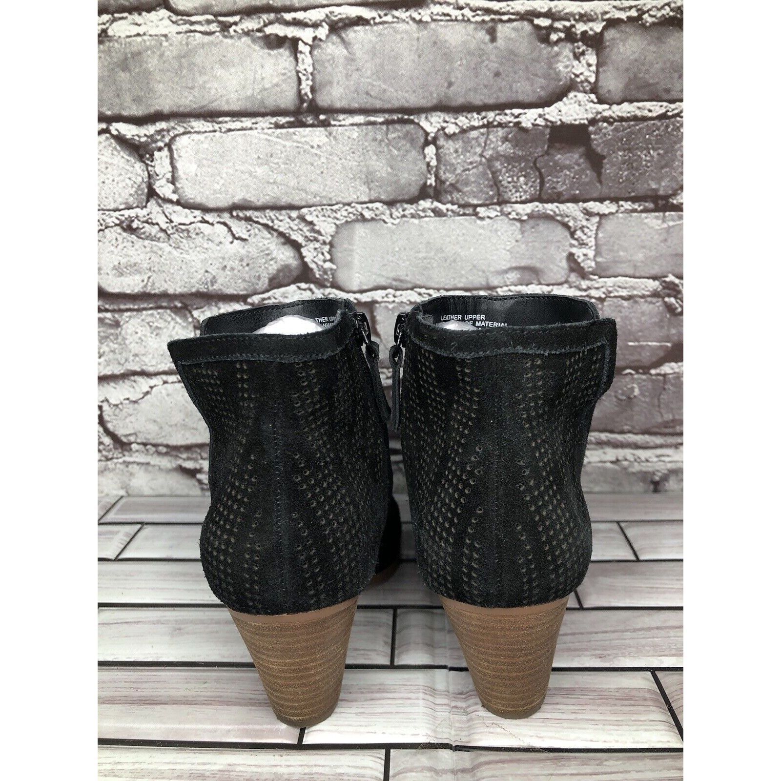 Other Violet & Red Jensen Black Suede Perforated Ankle Boots Block Size US 6 / IT 36 - 4 Thumbnail