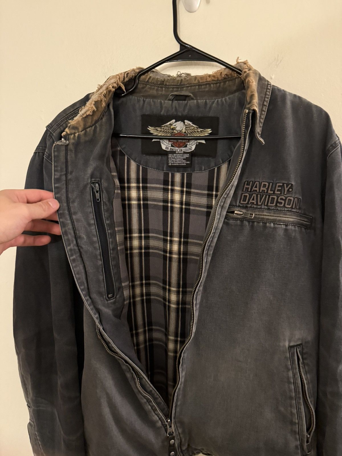 Harley Davidson Vintage 90's Harley Davidson Faded Thrashed Detroit Jacket Size US L / EU 52-54 / 3 - 8 Thumbnail