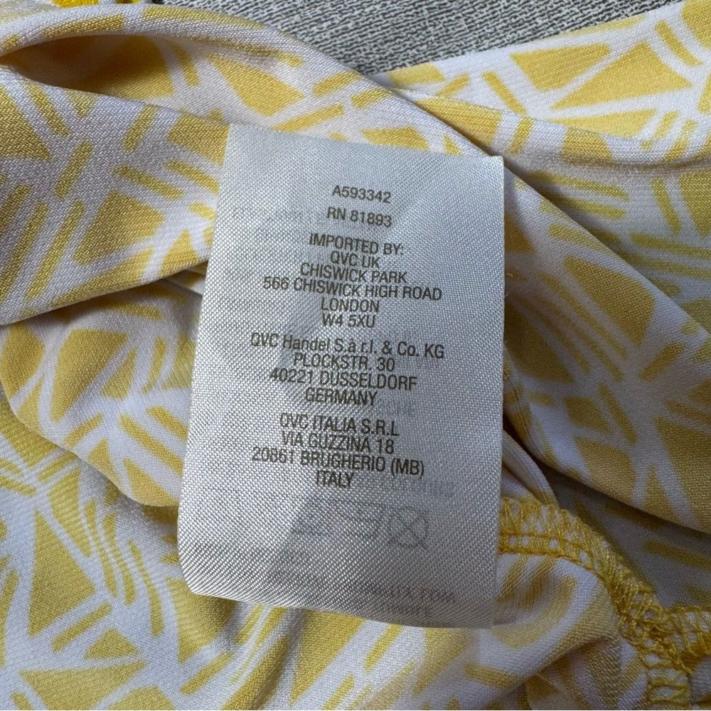 Other Susan Graver Printed Liquid Knit Sleeveless Yellow Top with Size L / US 10 / IT 46 - 9 Thumbnail