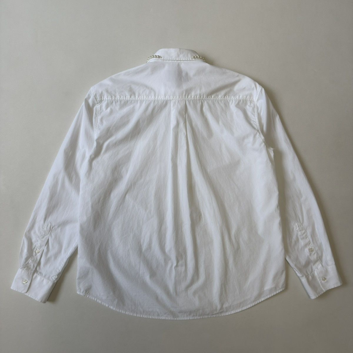 Simone Rocha White Cotton Shirt With Pearl Collar Size US M / EU 48-50 / 2 - 11 Thumbnail
