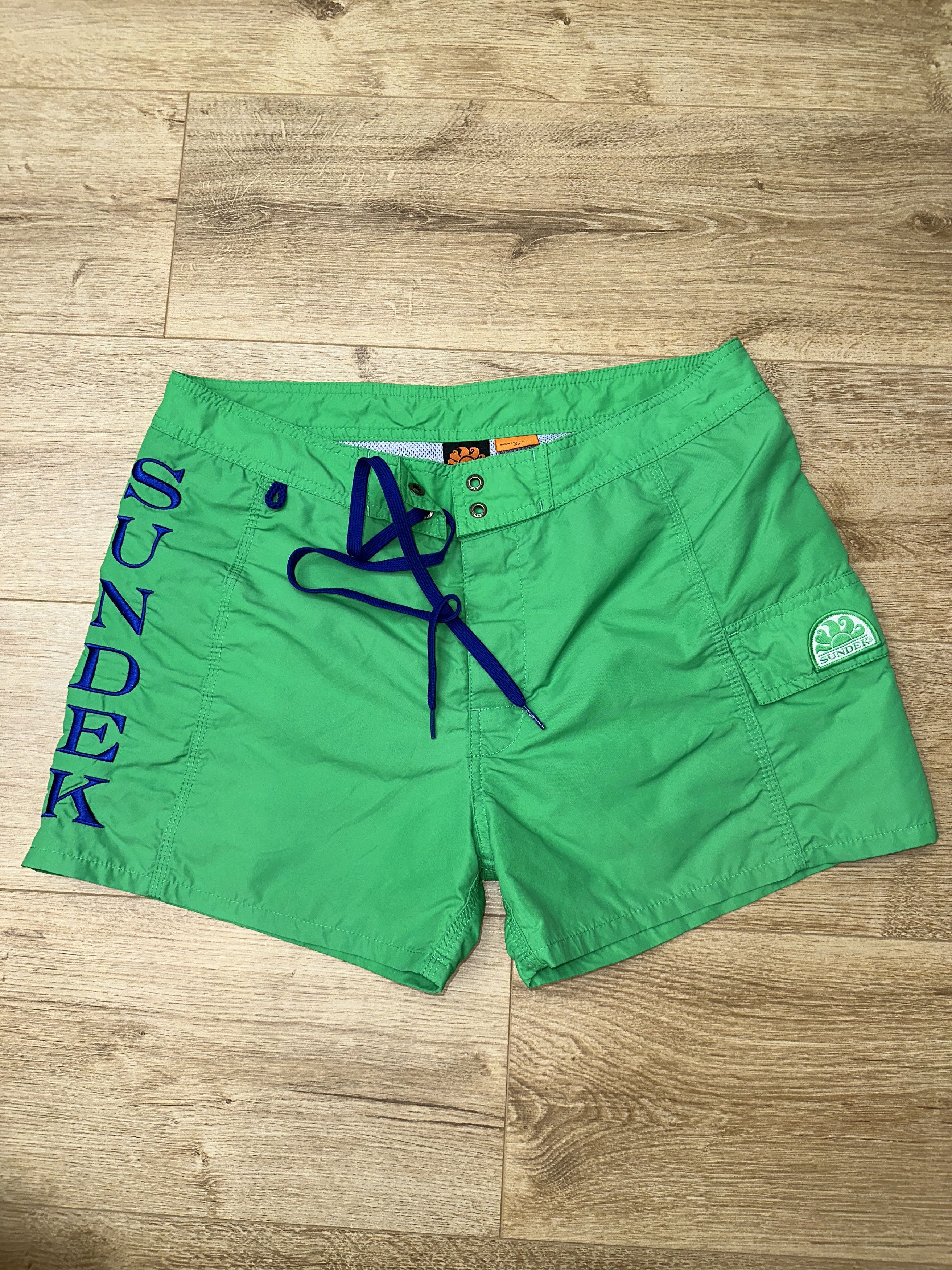 Sundek Sundek Big Logo Swim Shorts Green Nylon Surf Trunks Size 32 Size US 32 / EU 48 - 1 Thumbnail