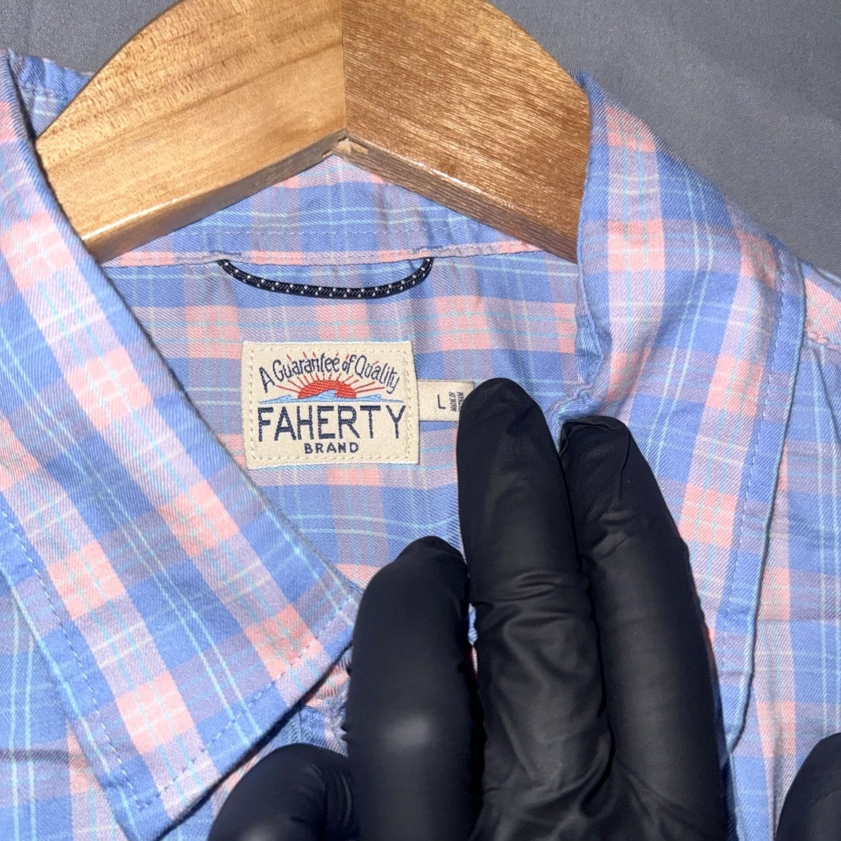 Faherty Faherty Shirt Mens Large Blue Check Long Sleeve The Movement Shirt Size US L / EU 52-54 / 3 - 4 Thumbnail