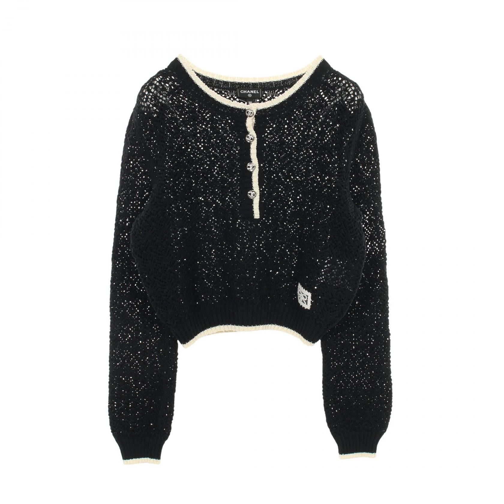 Chanel Chanel CHANEL Coco Mark Button Cotton Knit Top Textile Tops DUTY FREE for USA Size ONE SIZE - 1 Thumbnail