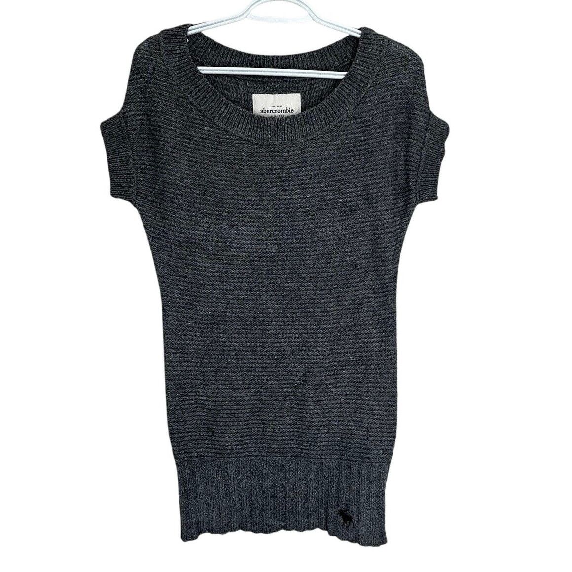 Abercrombie & Fitch Abercrombie | Gray Angora Blend Short Sleeve Knit Sweater Size M / US 6-8 / IT 42-44 - 1 Thumbnail