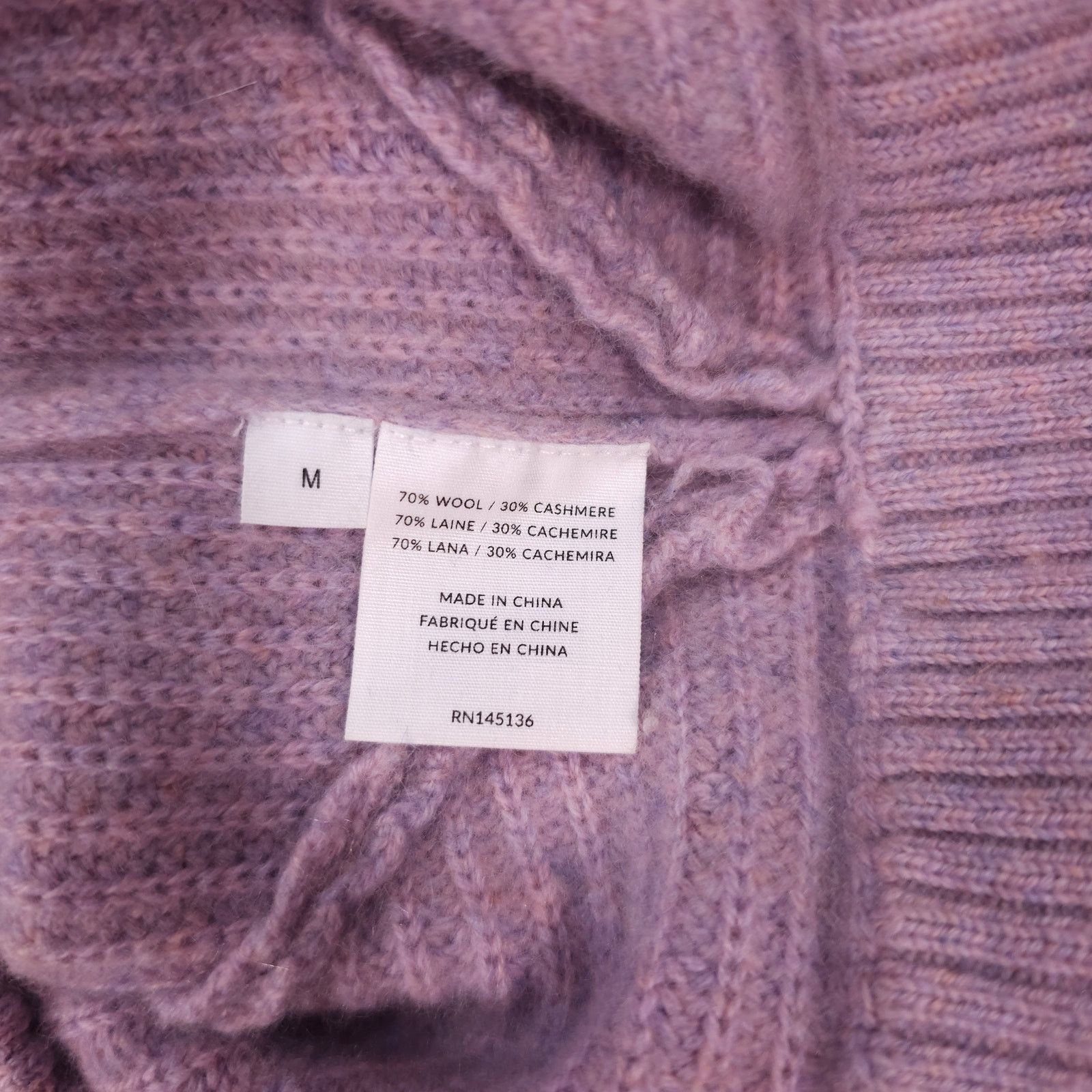 NAADAM NAADAM Off-The-Shoulder Wool Cashmere Sweater Lavender Sz M Size M / US 6-8 / IT 42-44 - 7 Thumbnail