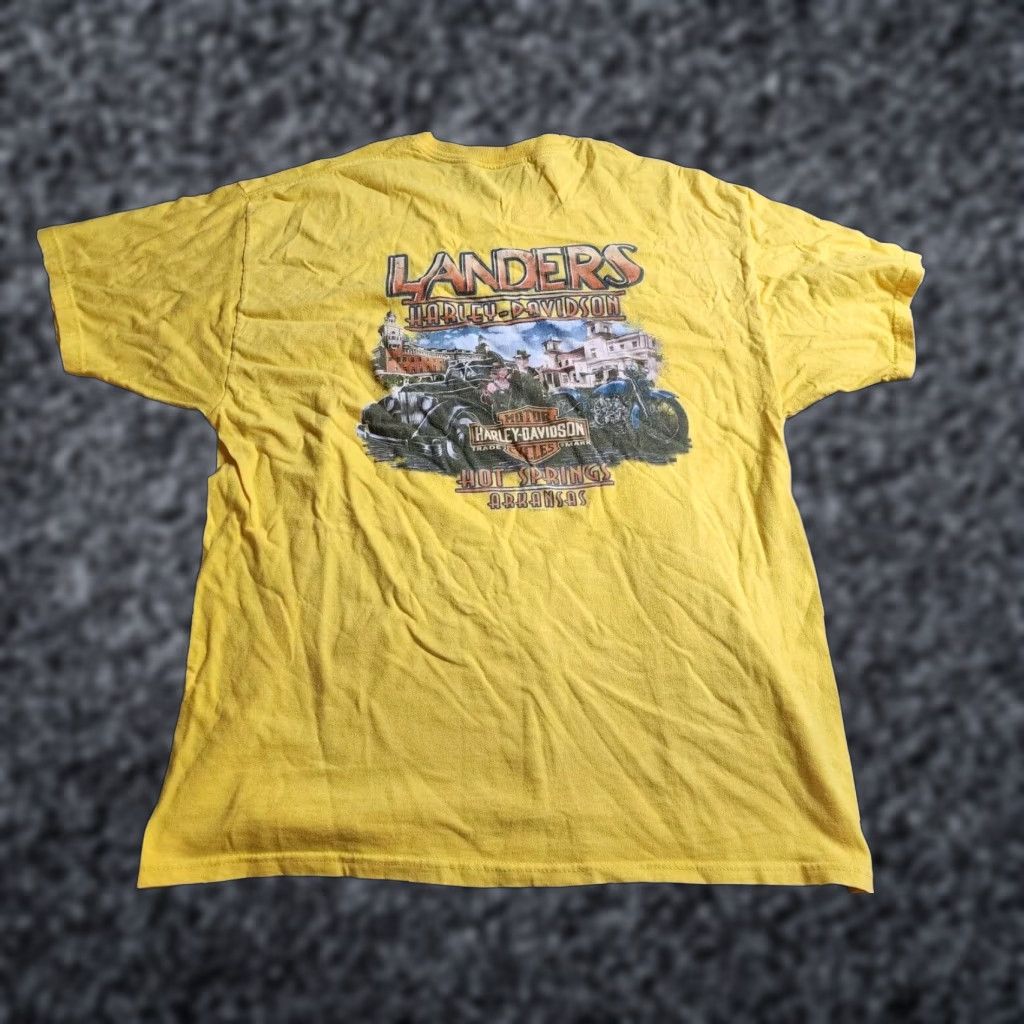 Harley Davidson VINTAGE? Harley-Davidson T-Shirt Motorcycle Gangster - Short Sleeve Crew 2XL Yellow Adult Mens 2XL Double-Sided Graphics Size US XXL / EU 58 / 5 - 1 Thumbnail