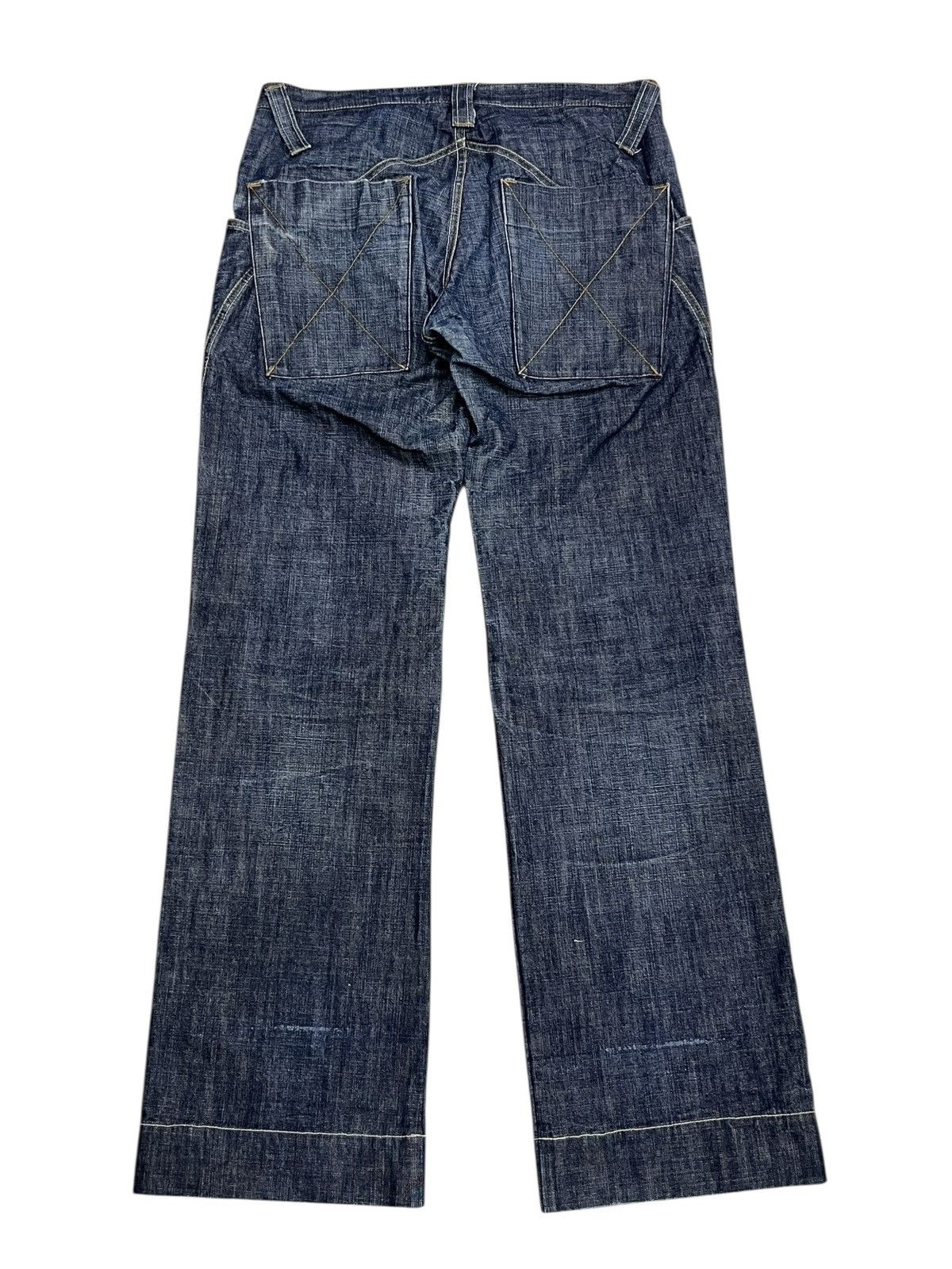 CCP (Crazy Character Print) 🔥 Rare Vintage CCP Japan Denim Slanted Zipper Wide Leg 31” Size US 31 - 2 Thumbnail