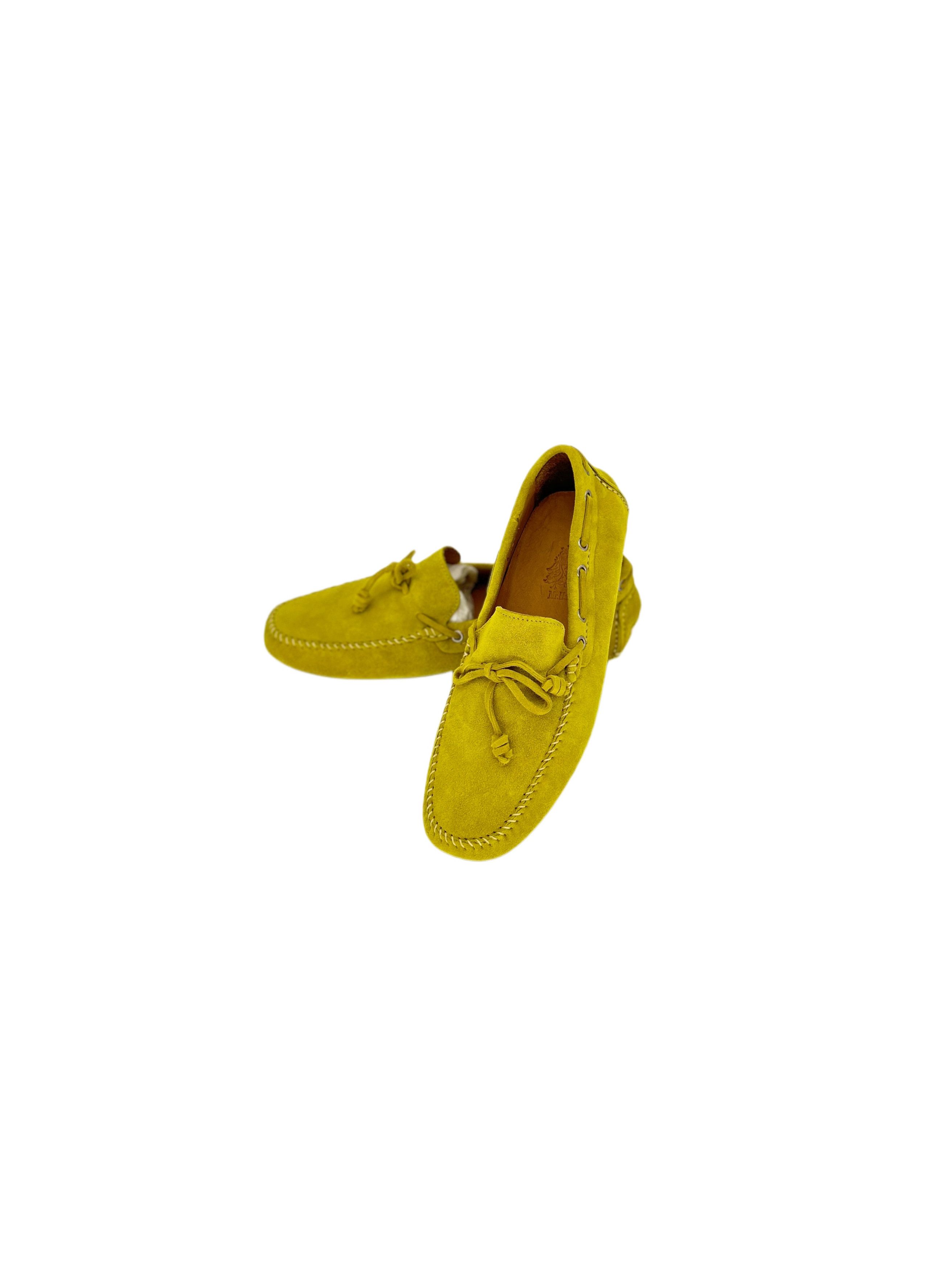 Mr. Hare Yellow Sergio Suede Driving Loafer Slip On Shoe Size US 7 / EU 40 - 4 Thumbnail