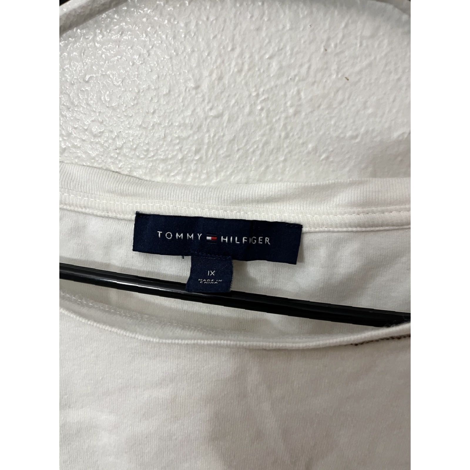 Tommy Hilfiger Tommy Hilfiger Women's Plus Knit Top 1X White Scoop Neck 3/4 Sleeve Casual Blouse Size XL / US 12-14 / IT 48-50 - 3 Thumbnail