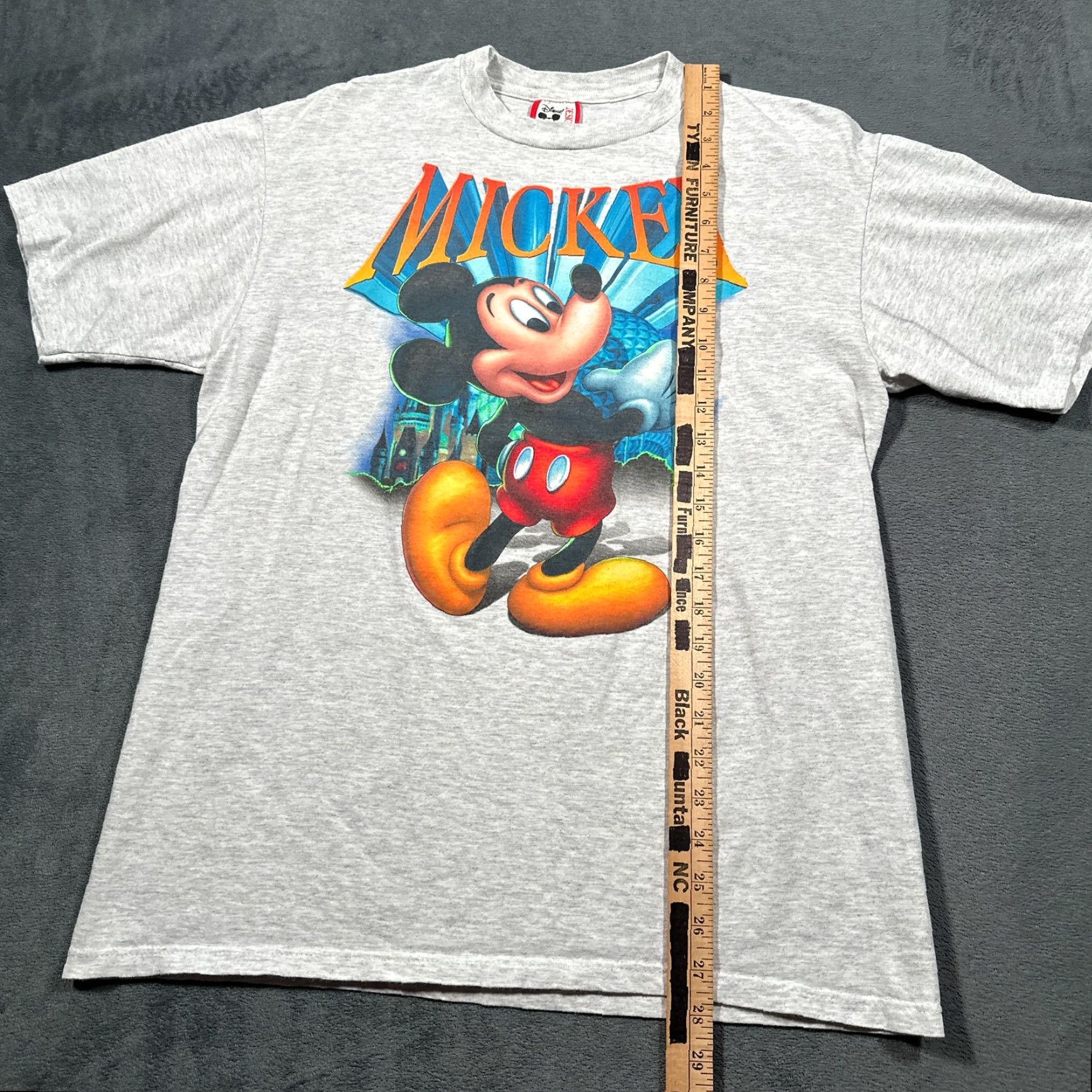 Disney VINTAGE Disney Mickey Mouse Shirt Mens Large Cartoon Tee 90s Theme Parks Gray Cotton Size US L / EU 52-54 / 3 - 5 Thumbnail