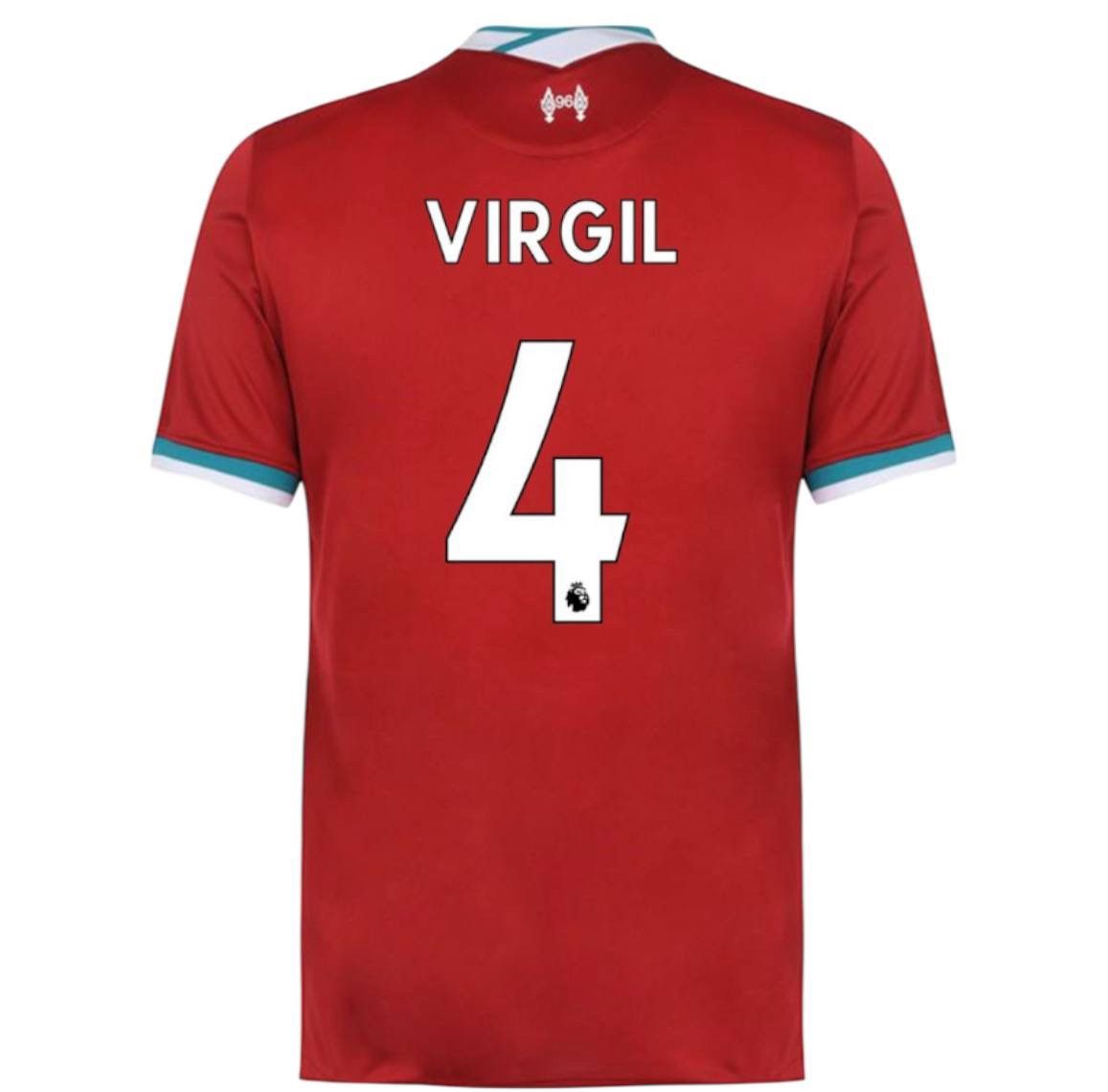 2020/21 FC LIVERPOOL #4 VIRGIL VAN DIJK HOME SOCCER JERSEY M