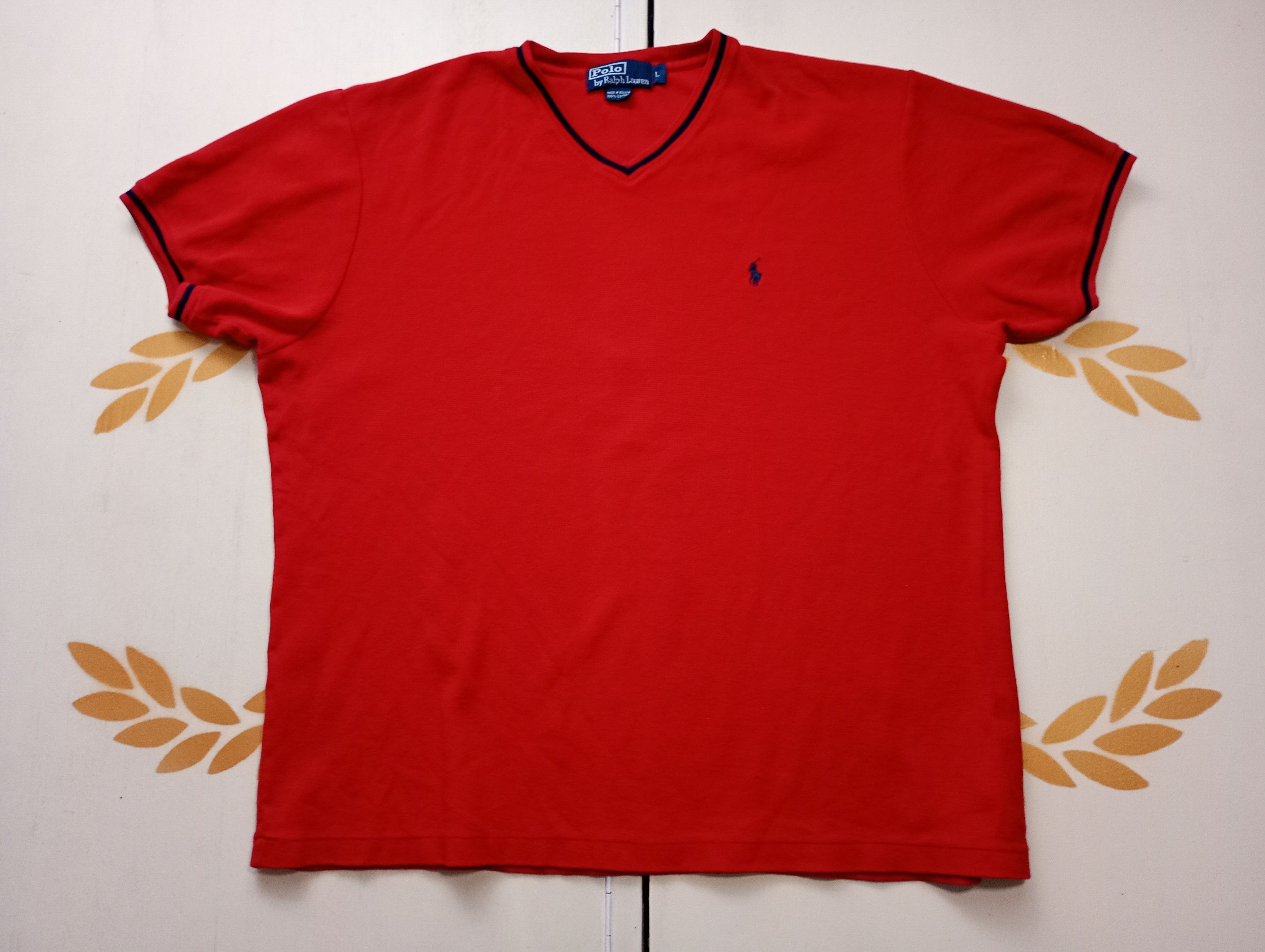 Polo Ralph Lauren Polo Ralph Lauren V-neck T-Shirt Vintage 90's Size US L / EU 52-54 / 3 - 1 Thumbnail