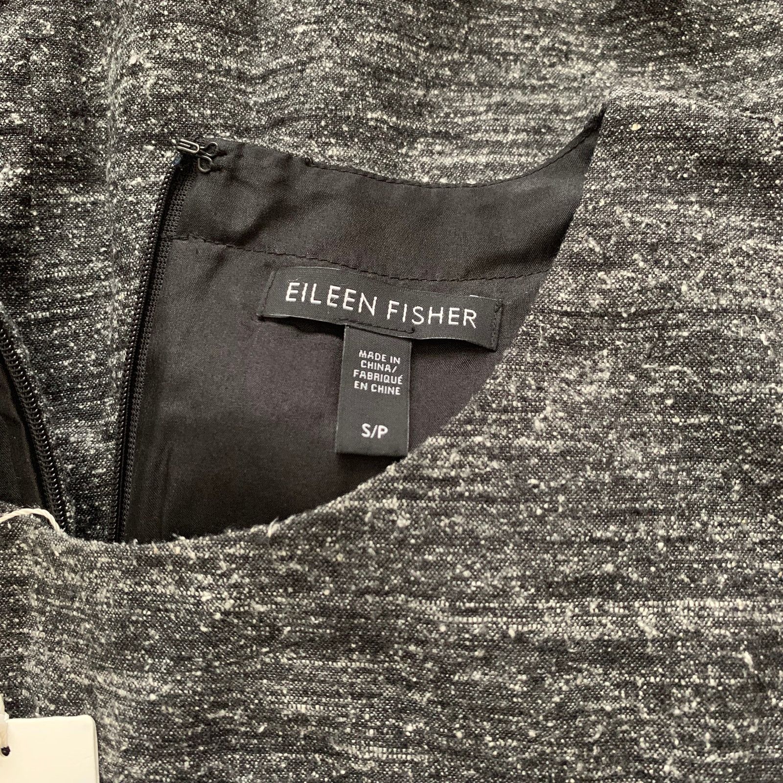 Eileen Fisher NEW Eileen Fisher Heathered Gray Silk Linen Shift Dress S Size S / US 4 / IT 40 - 6 Thumbnail
