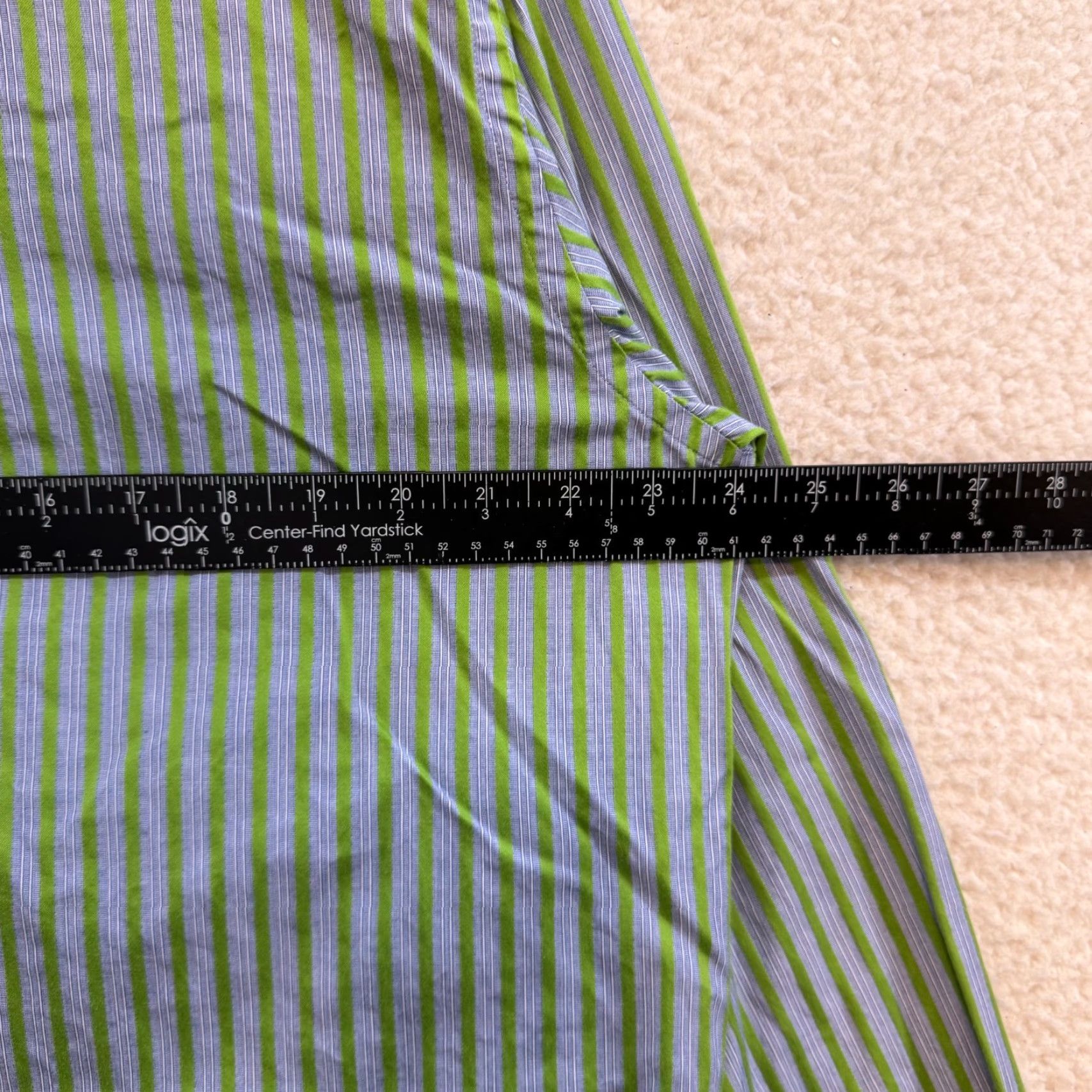 Luchiano Visconti VINTAGE Visconti Black Button Down Shirt XL Mens Blue Green Vertical Stripe Collared Button-Up Long Sleeve Mens XL Blue Striped Shirt Size US XL / EU 56 / 4 - 6 Thumbnail