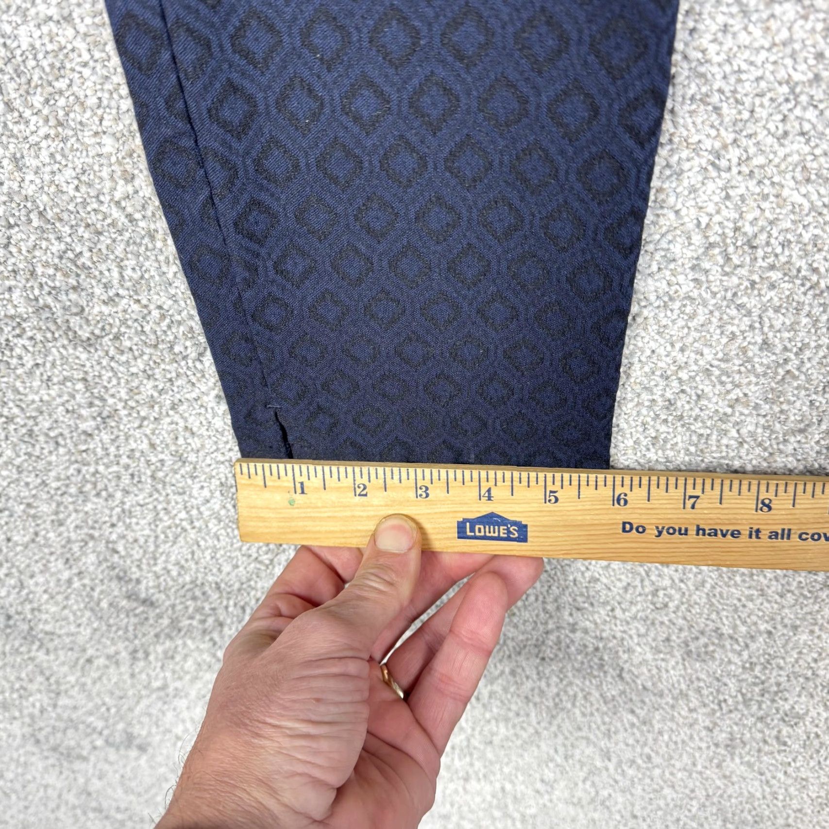 Vintage Roz & Ali Pants Womens 8P Petite Blue Ponte Ankle Workwear Geometric Tapered Pull On Elastic Waist Office Casual Size 30" / US 8 / IT 44 - 3 Thumbnail