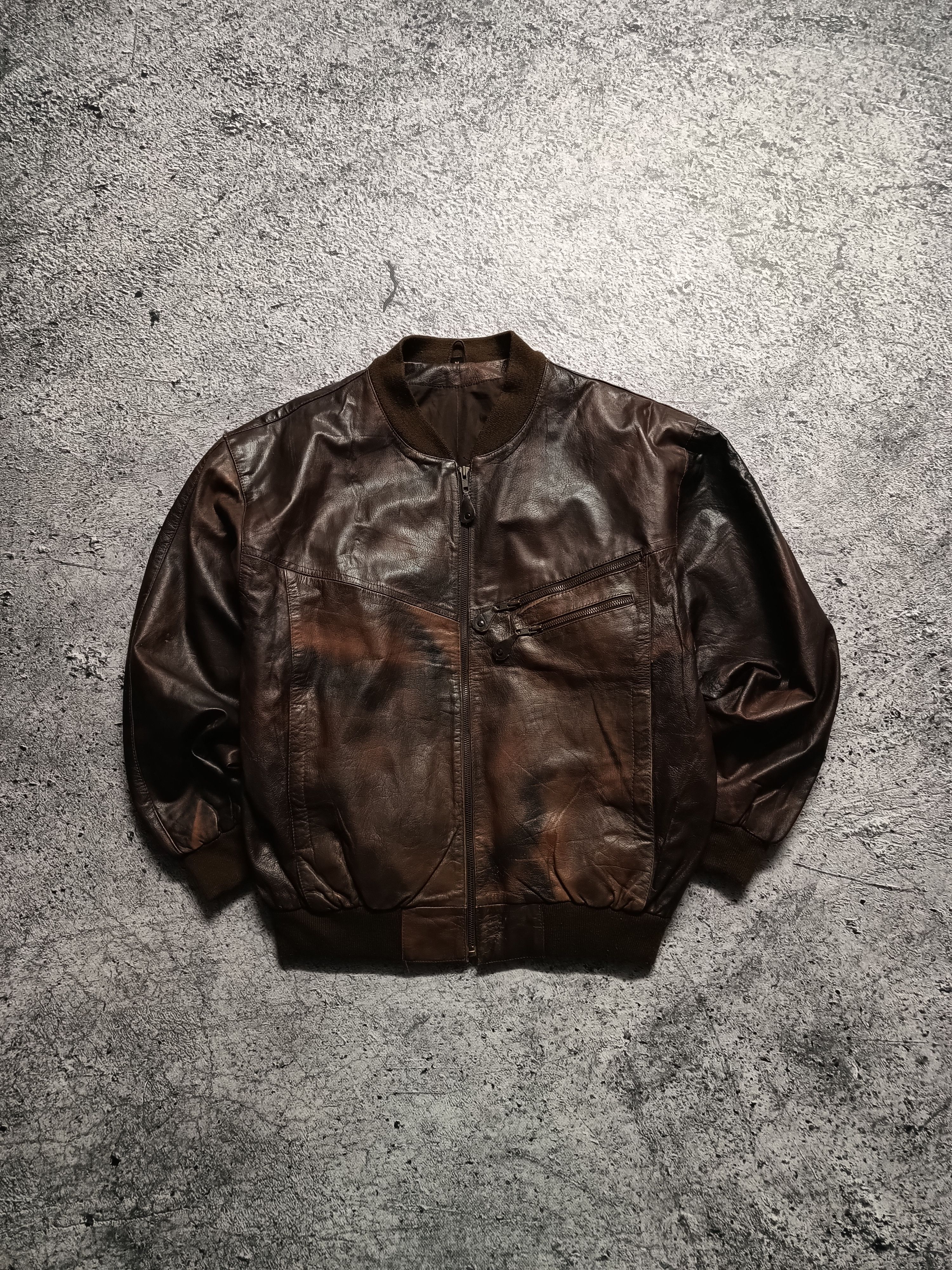 Vintage Vintage 90s Leather Jacket Premium Leather Acne Avirex Style Size US M / EU 48-50 / 2 - 2 Thumbnail