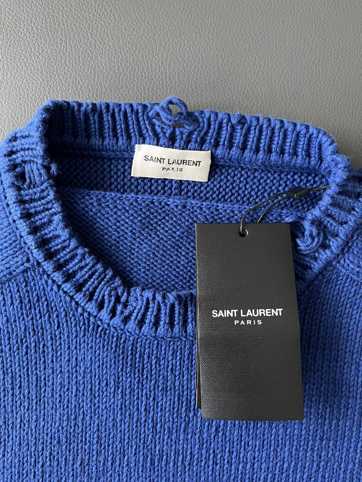 Saint Laurent Paris Super Runway Saint Laurent Sweater Distressed Size US L / EU 52-54 / 3 - 2 Thumbnail