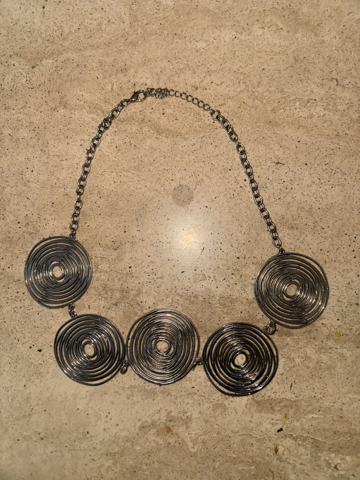 Vintage Paparazzi Spiral Necklace “Silver” Size ONE SIZE - 1 Thumbnail