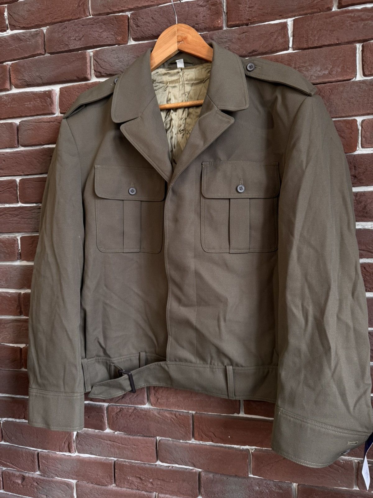 Other Olive Military Jacket Workwear Cropped Boxy Type 50s Size US L / EU 52-54 / 3 - 4 Thumbnail