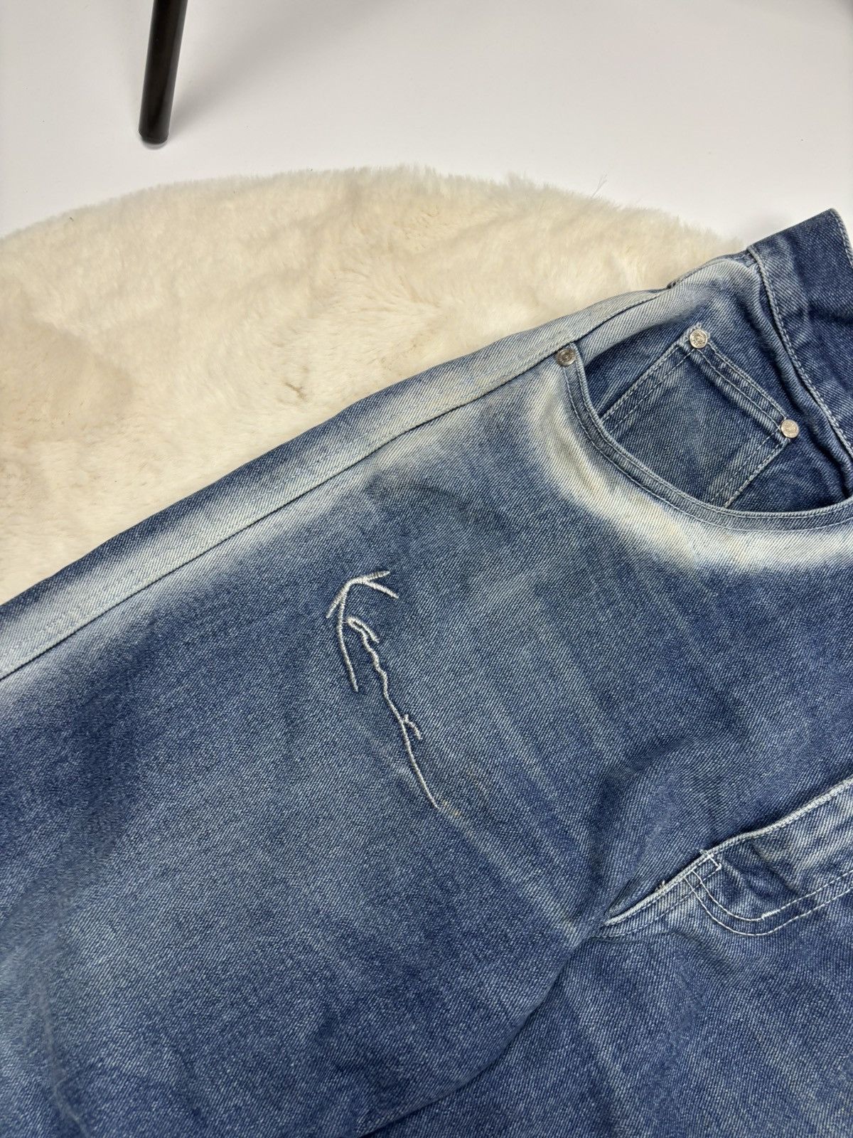 Karl Kani × Vintage Karl Kani Vintage Baggy Jeans With Acid Wash Rare Y2K Style Size US 34 / EU 50 - 15 Thumbnail