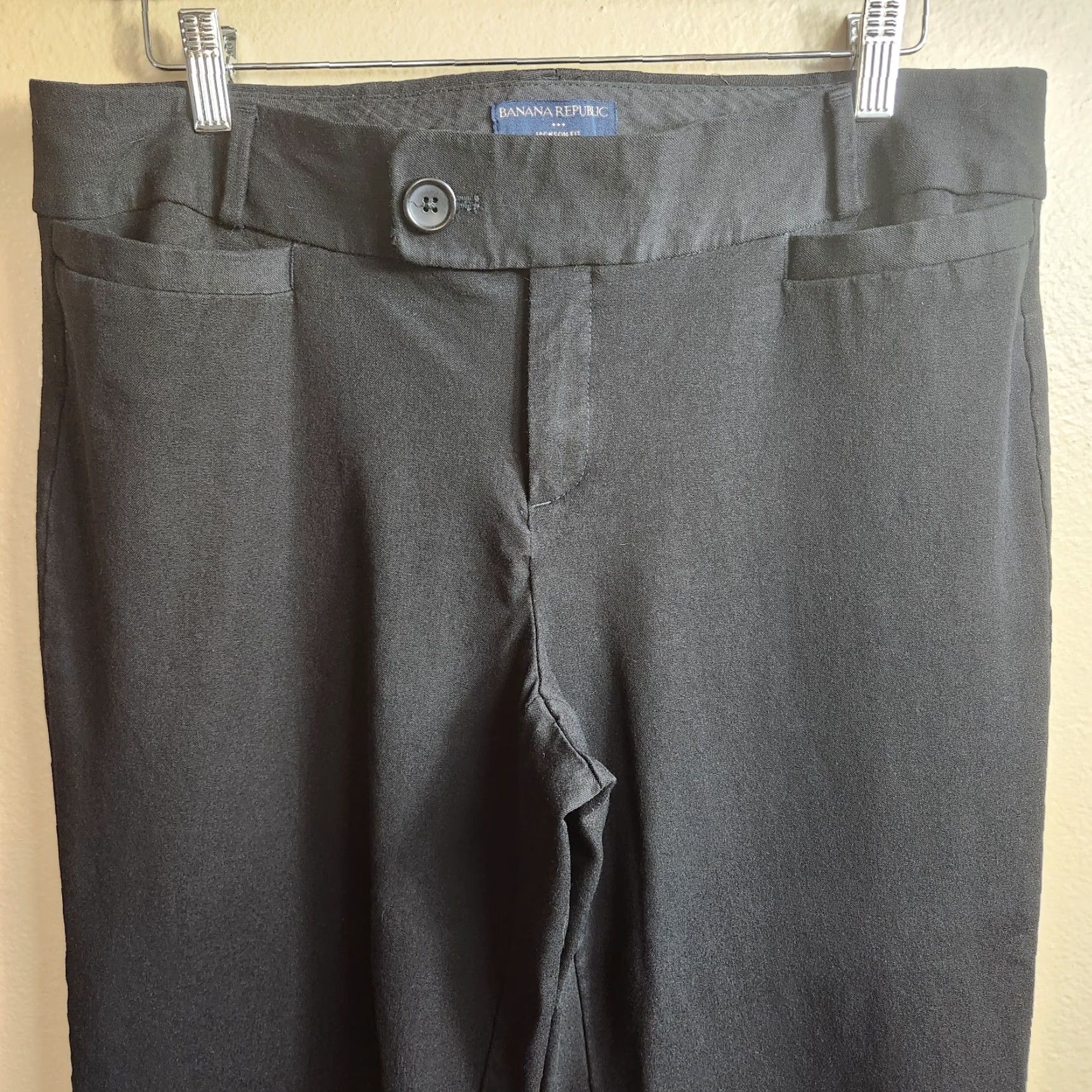 Banana Republic Banana Republic Pants Womens Black Jackson Fit Mid Rise Wide Leg-Size 14 Dress Office Pants Size 36" / US 14 / IT 50 - 2 Thumbnail