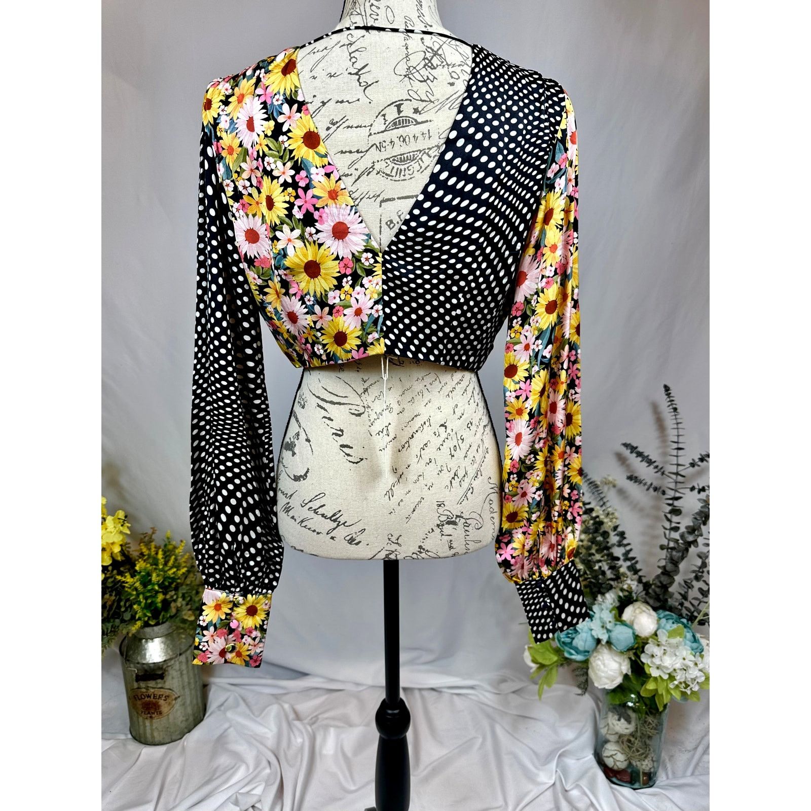For Love & Lemons For Love & Lemons Daisy Polka Dot Tie Anya Crop Top S Size S / US 4 / IT 40 - 11 Thumbnail