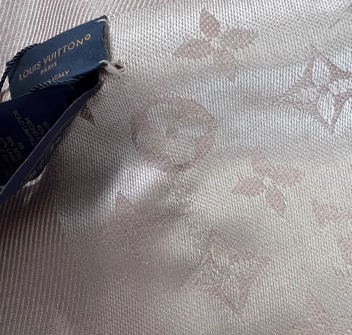 Louis Vuitton Louis Vuitton Reversible Wool & Silk Scarf Shawl K12 Size ONE SIZE - 6 Thumbnail