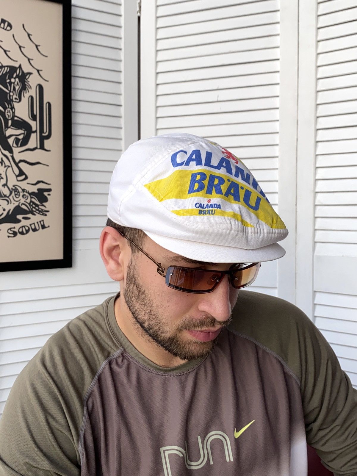 Vintage Vintage 80s Calanda Brau Beer Cycling Cap Hat Switzerland Size ONE SIZE - 16 Thumbnail