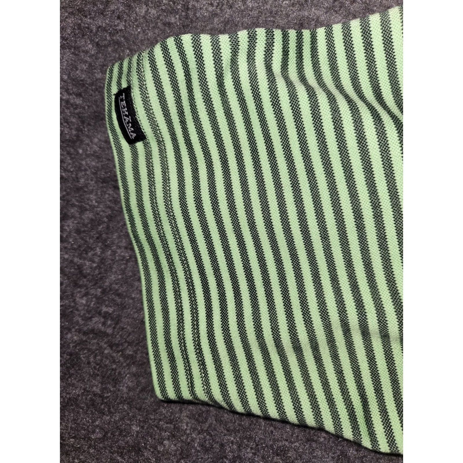 Vintage VINTAGE Teháma Polo Shirt Men XL Green Striped 60% Pima Cotton Hang'em Dry Golf Striped Embroidered Logo Short Sleeve Collared M Size US XL / EU 56 / 4 - 7 Thumbnail