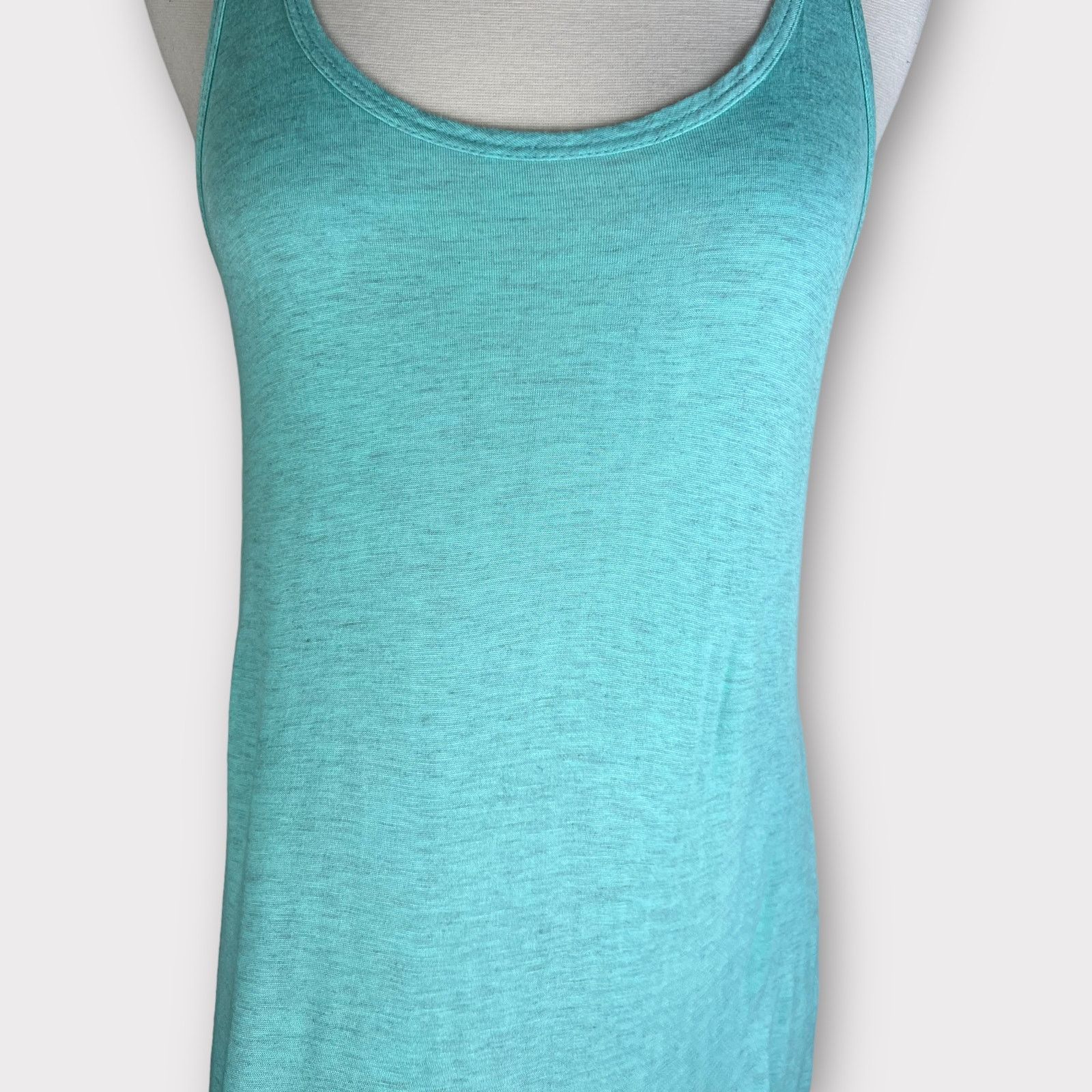 Nordstrom Soprano | Aqua Hi-low Jersey Front Knit Back Tank Top Size M / US 6-8 / IT 42-44 - 2 Thumbnail