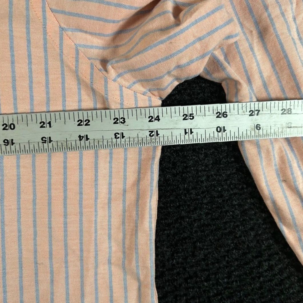 Brooks Brothers VINTAGE Brooks Brothers Regent Fit Button-Down Shirt Mens Large Blue Stripe Pink Peach Long Sleeve Everyday Classic Embroidered Pony Size US M / EU 48-50 / 2 - 5 Thumbnail