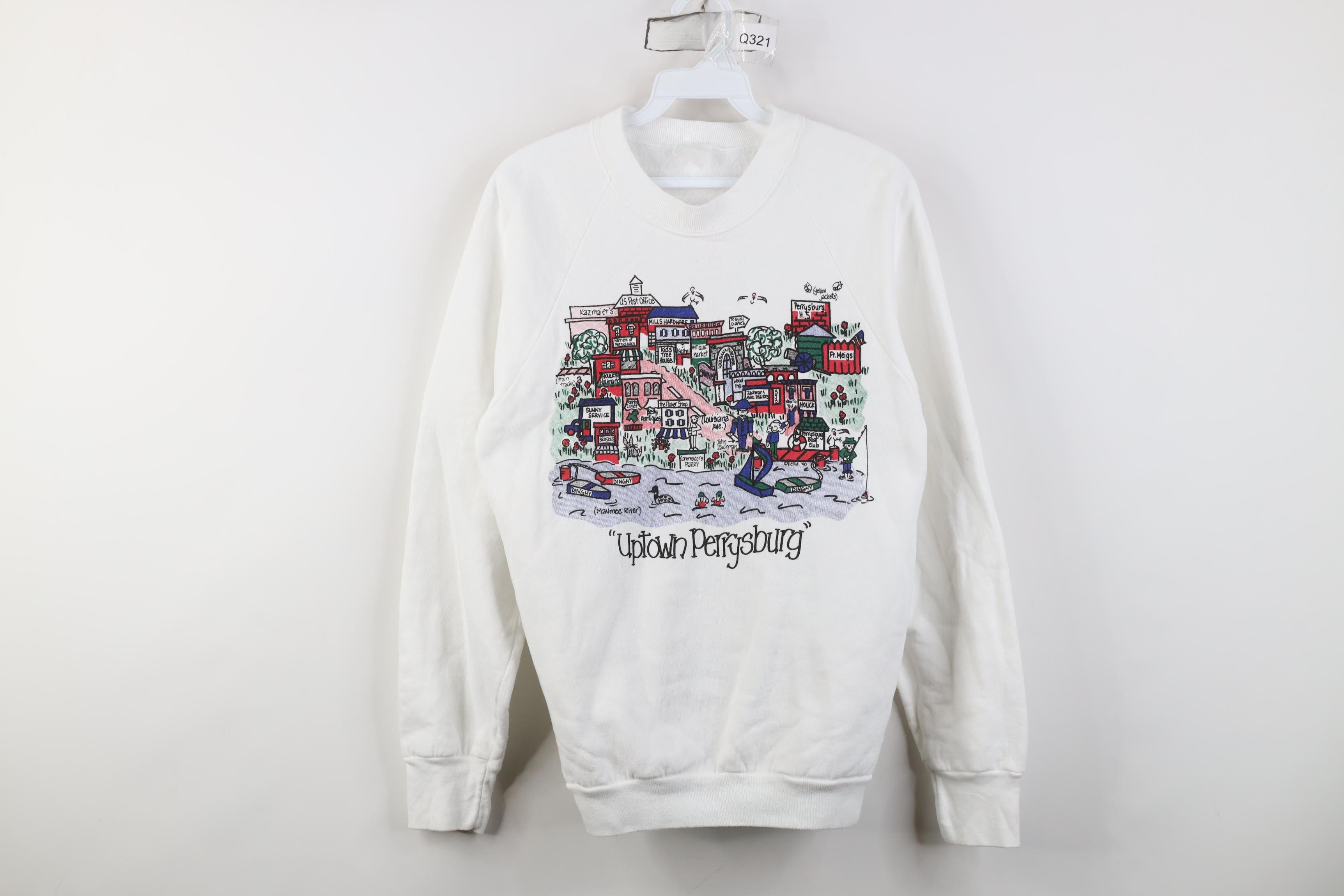 Vintage Vintage 90s Perrysburg Ohio Crewneck Sweatshirt White USA Size S / US 4 / IT 40 - 1 Thumbnail