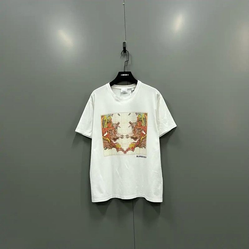 Burberry White Graphic Short Sleeve T-Shirt