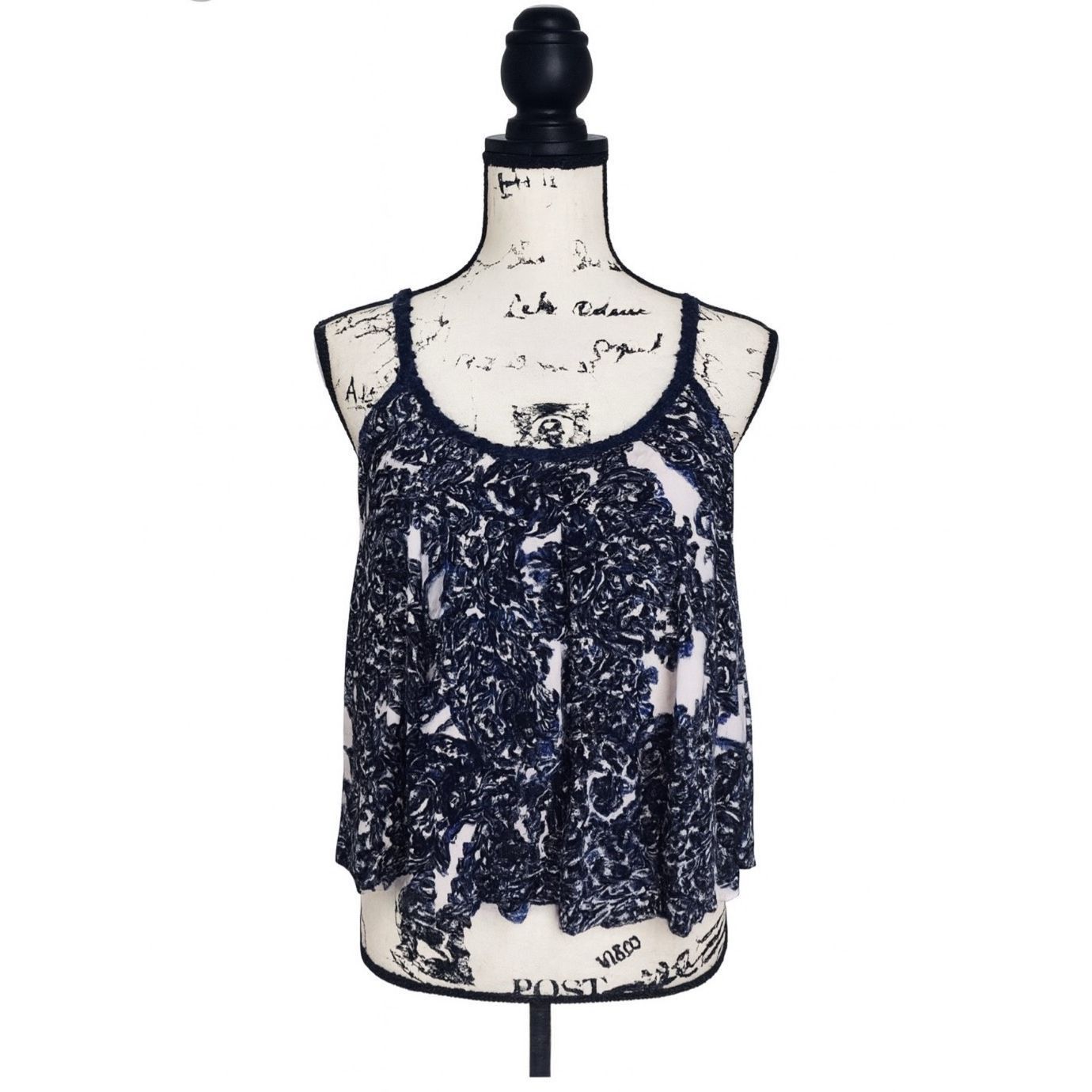 Anthropologie Anthropologie One September Draped Tank Top Sz S Blue White Size S / US 4 / IT 40 - 1 Thumbnail
