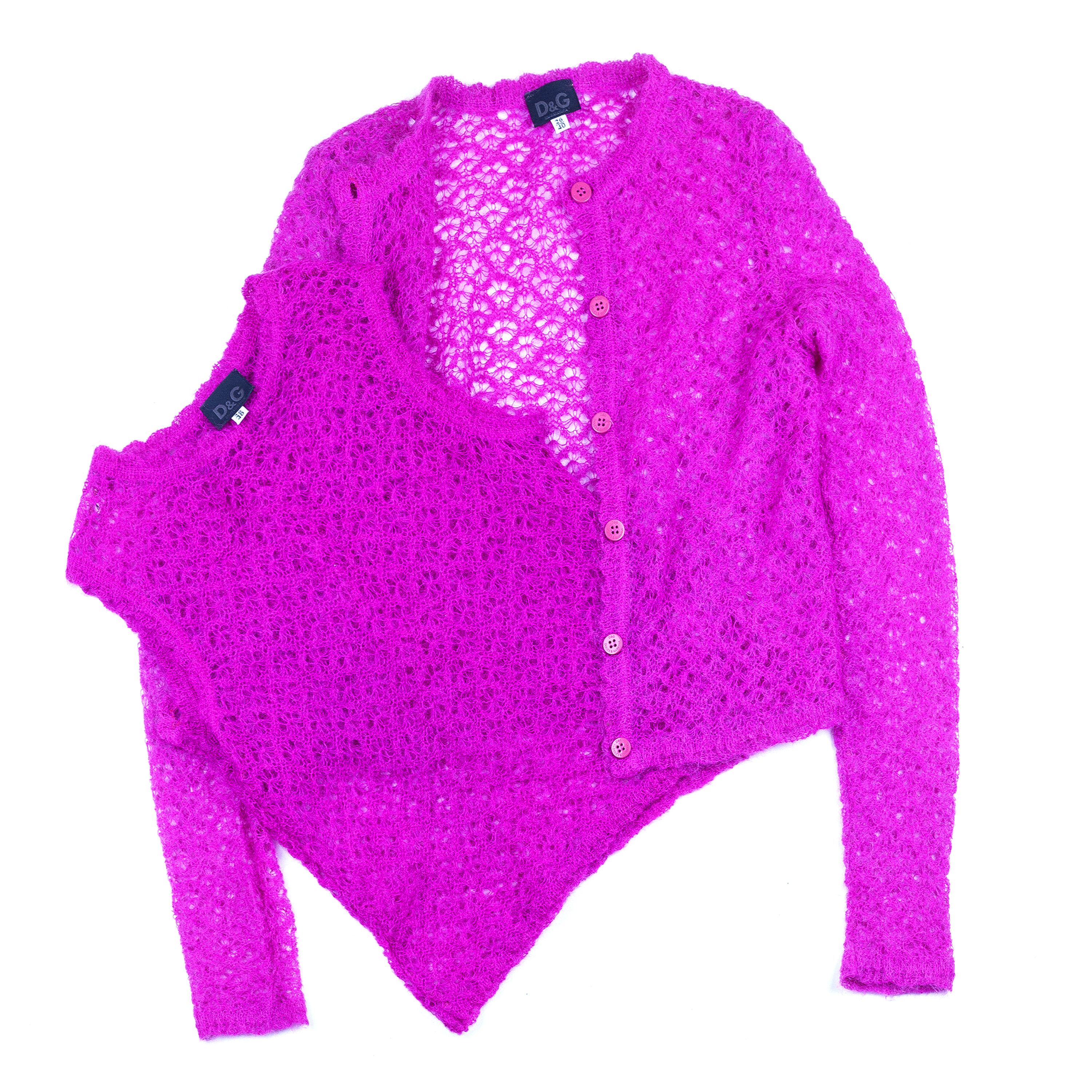 Dolce & Gabbana Dolce & Gabbana Hot Pink Crochet Set (S) Size S / US 4 / IT 40 - 1 Thumbnail