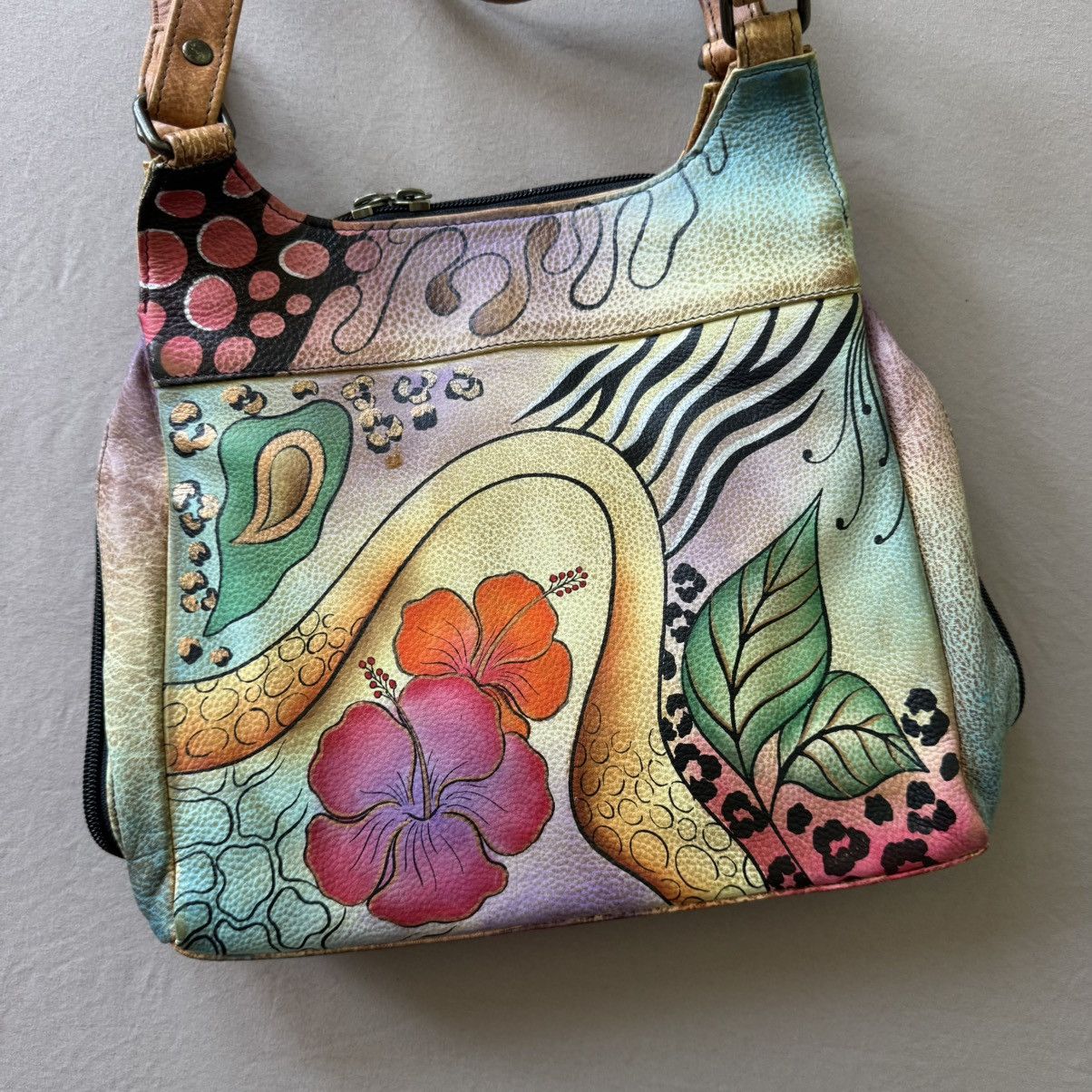 Other Vintage ANUSCHKA Hand Painted Multi Compartment Satchel Size ONE SIZE - 3 Thumbnail