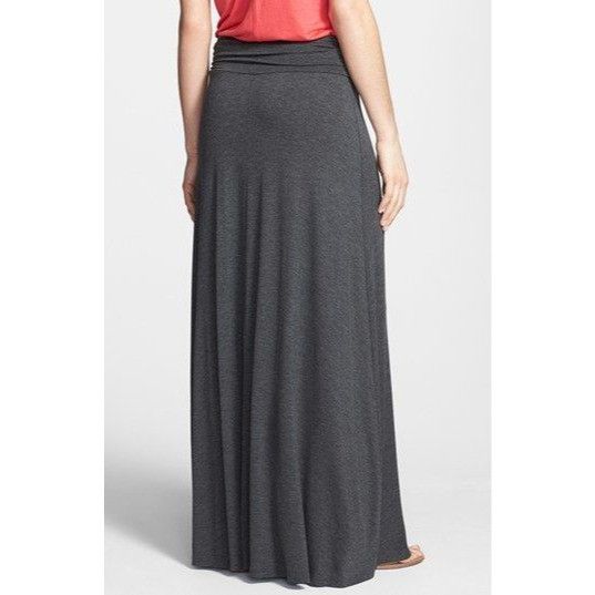 Other Bobeau Heather Grey Maxi Skirt Side Slits Size 27" / US 4 / IT 40 - 2 Thumbnail
