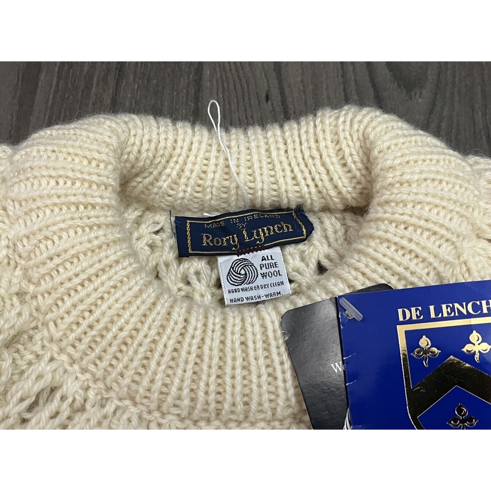 Vintage Rory Lynch Wool Sweater Hand Loomed Ireland Mens 46 De Lench Size US M / EU 48-50 / 2 - 6 Thumbnail