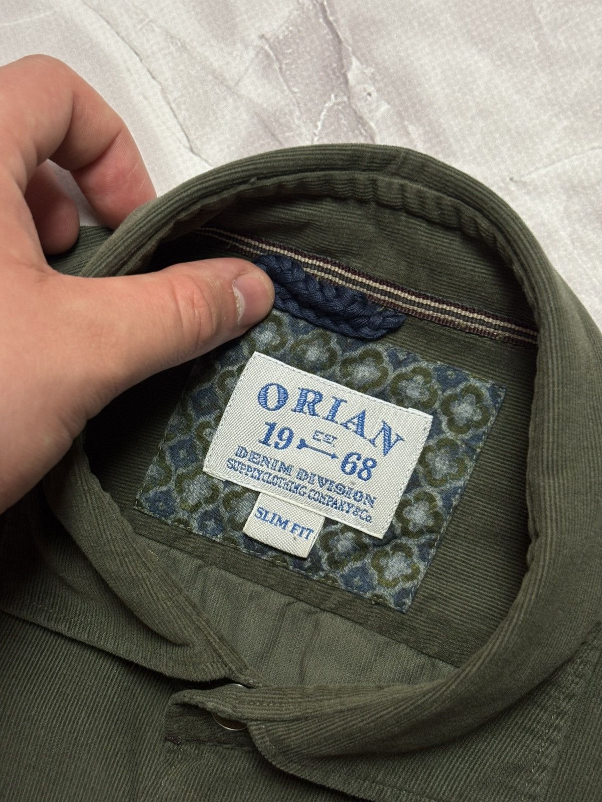 Other ORIAN Corduroy Shirt Slim Fit Green Size 39 Small Size US S / EU 44-46 / 1 - 9 Thumbnail