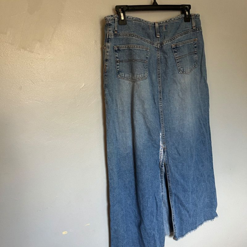Designer Vintage Hydraulic Women's Denim Skirt Size Large 11/12 Size 34" / US 12 / IT 48 - 3 Thumbnail