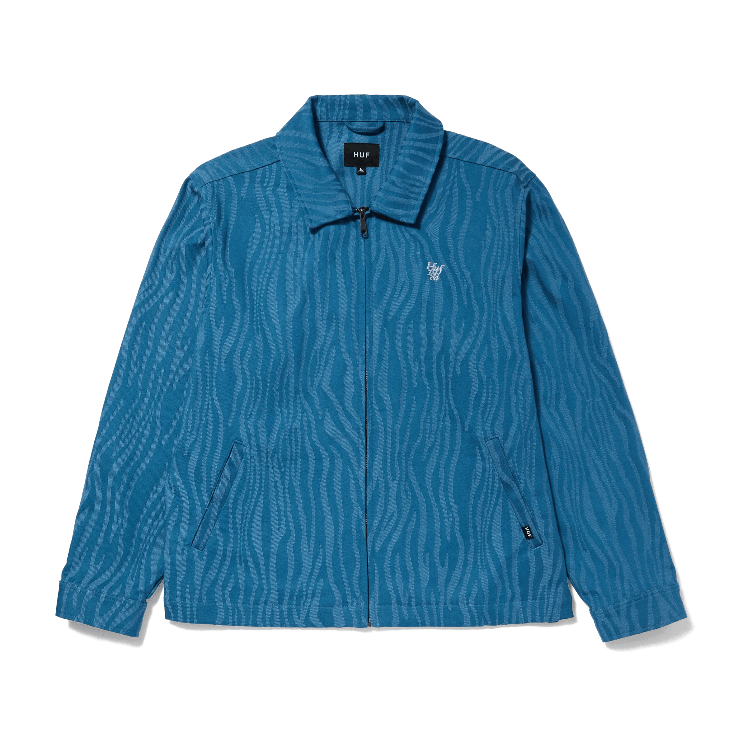 Huf HUF Jaquard Tiger Work Jacket Oil Blue Size US S / EU 44-46 / 1 - 12 Thumbnail