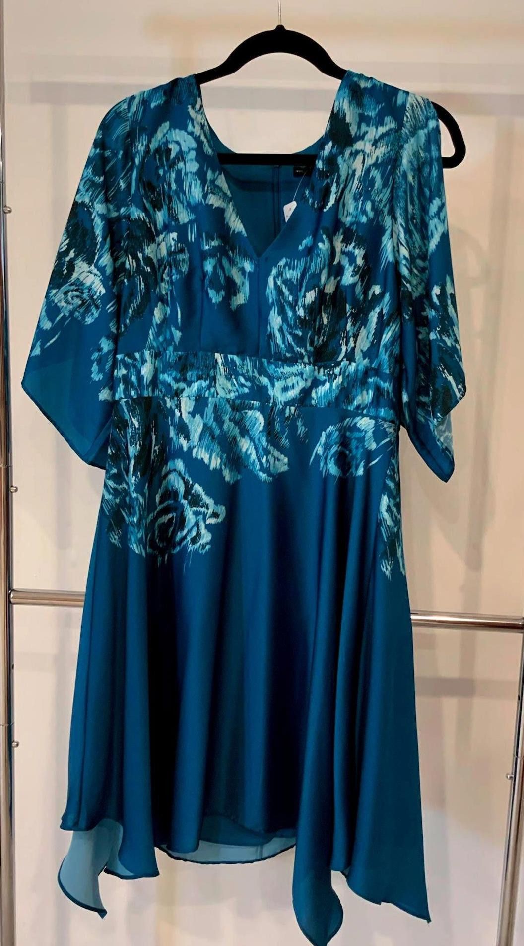 Designer Elegant White House Black Market Teal Dress - Size 10 Size L / US 10 / IT 46 - 1 Thumbnail